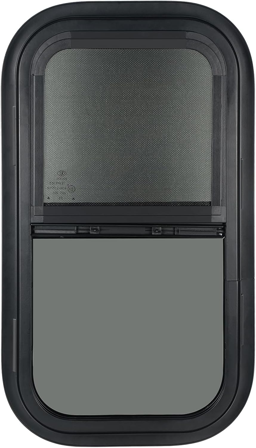 OUTPRIZE 2 Pack Vertical RV Windows, 12" W x 22" H Tinted Sliding RV Window with Net Screen and Trim Ring, Fit for 1" or 1-1/2" Thickness Wall, DOT Approved
