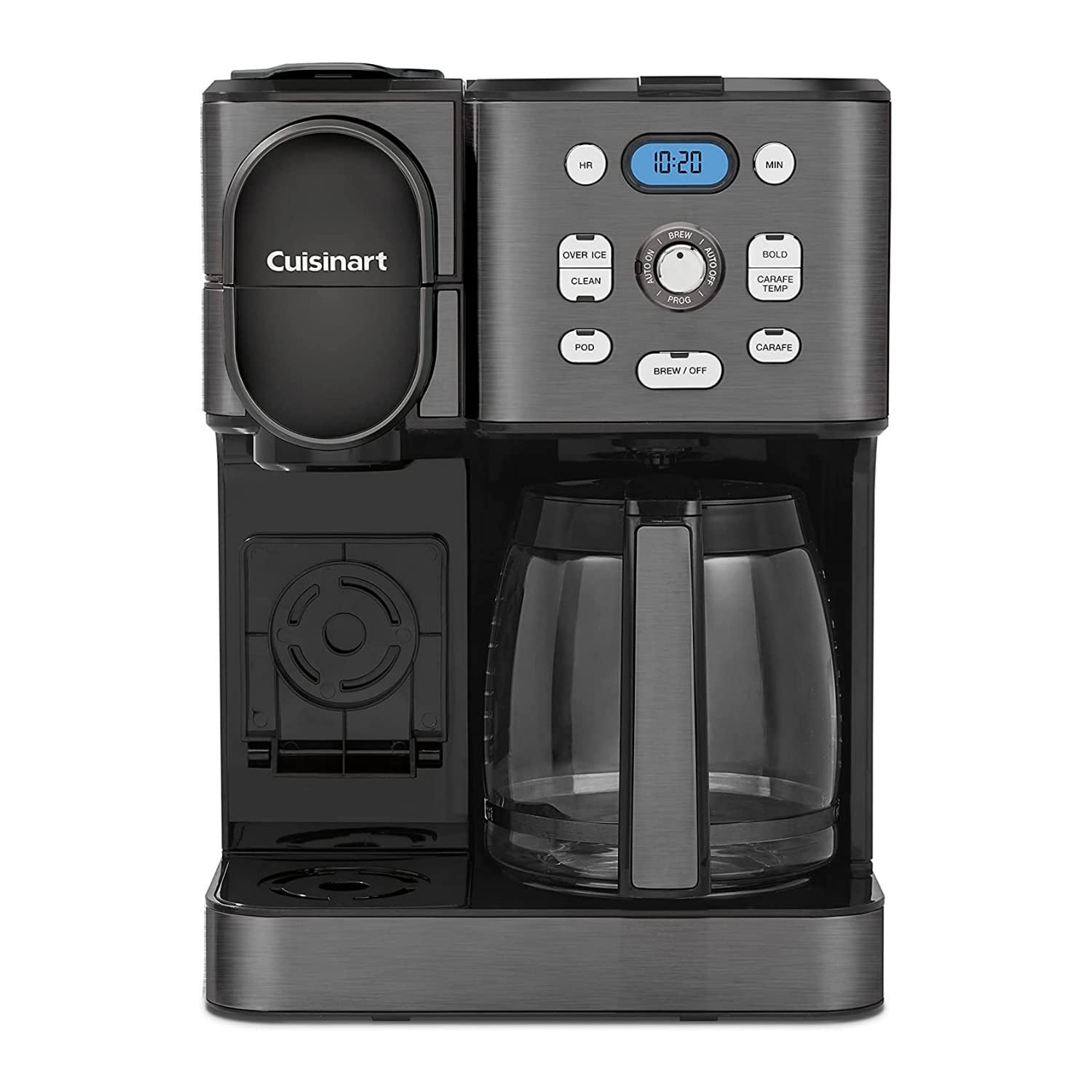 Cuisinart Coffee Maker, 12-Cup Glass Carafe, Automatic Hot & Iced Coffee Maker, Single Server Brewer, Black Stainless Steel, SS-16BKS