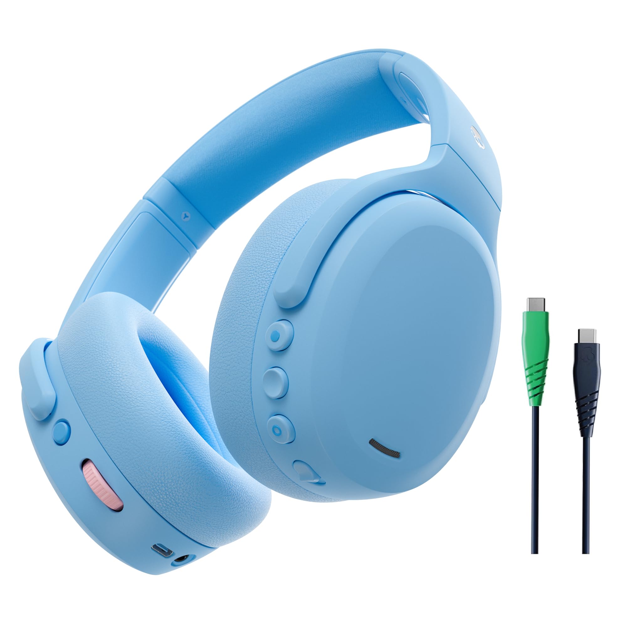 Skullcandy Crusher ANC 2 Over-Ear Noise Canceling Wireless Headphones with Sensory Bass and Extra Charging Cable, 50 Hr Battery, Microphone, Works with Bluetooth Devices - Preppy Summer Resort