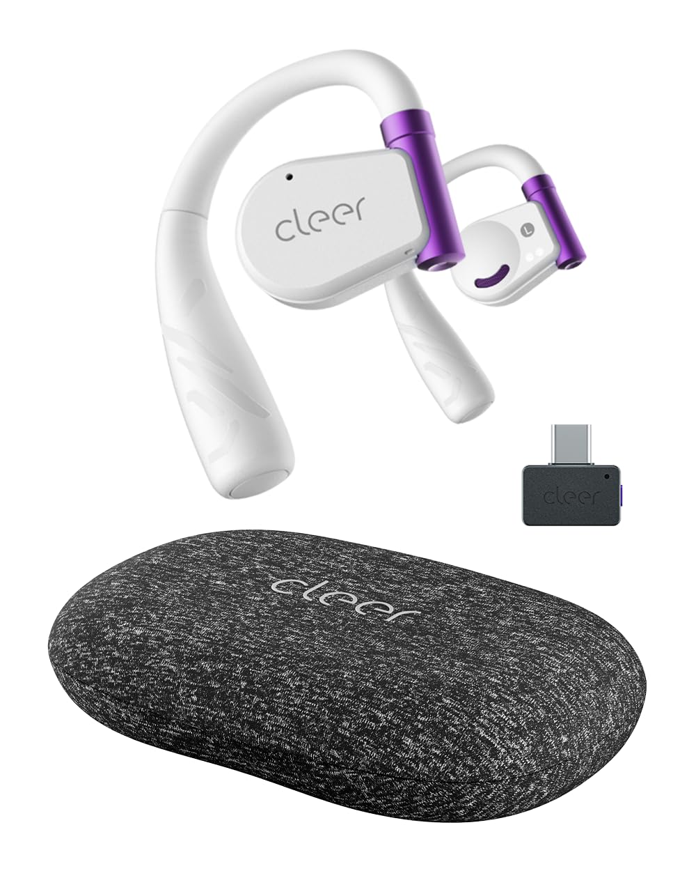 Cleer ARC II Gaming Earbuds - True Wireless Open Ear Headphones, Ultra-Low Latency, Snapdragon Sound, Bluetooth 5.3, USB-C Dongle, 35Hr Battery, Compatible with PS4, PS5, PC, Switch,White