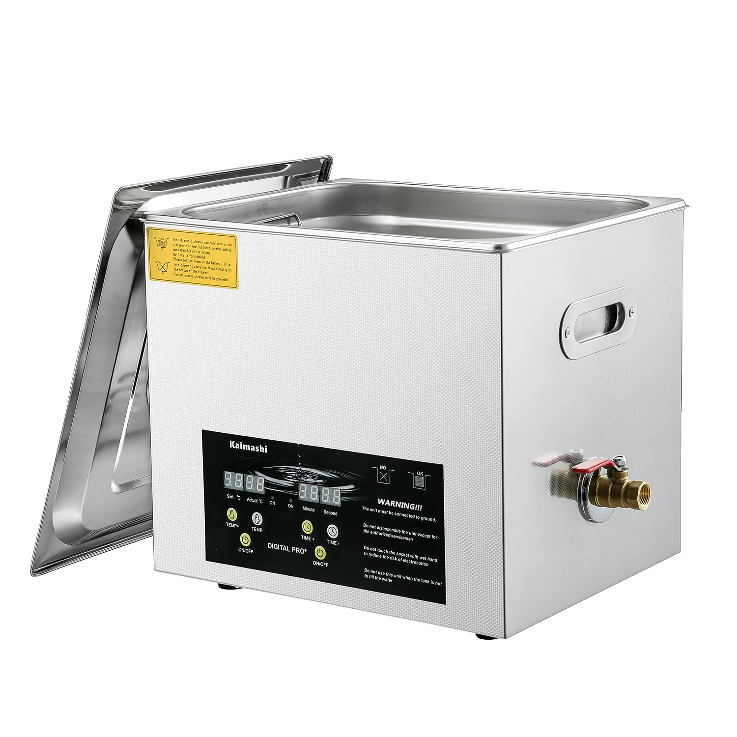 Kaimashi Ultrasonic Cleaning Machine 15L, Ultrasound Cleaner Digital Sonic Washer with Timer and Heater for Carburetor Carb Parts Tools Retainer Cleaning