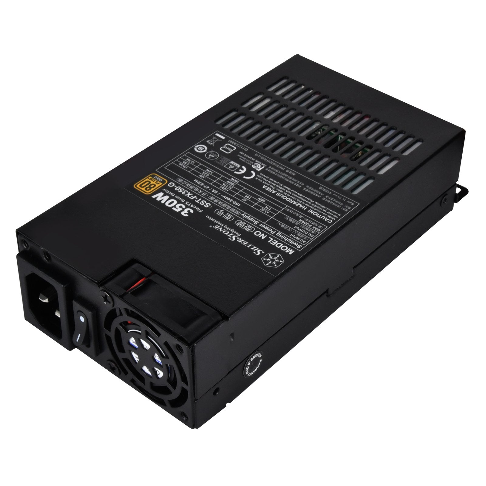 SilverStone Technology 350 Watt Flex ATX Power Supply with Fixed Cables and 80 Plus Gold with 6Pin PCIe Connector SST-FX350-G-USA