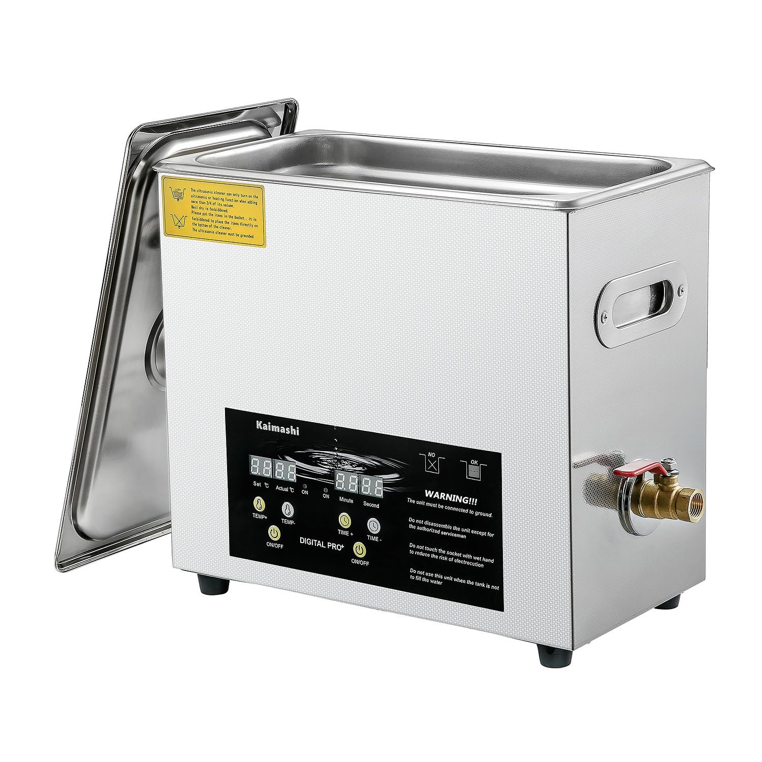Kaimashi Ultrasonic Cleaner 6.5L with Digital Timer and Heater, Stainless Steel Ultrasonic Cleaning Machine for Carburetor Parts Cleaning