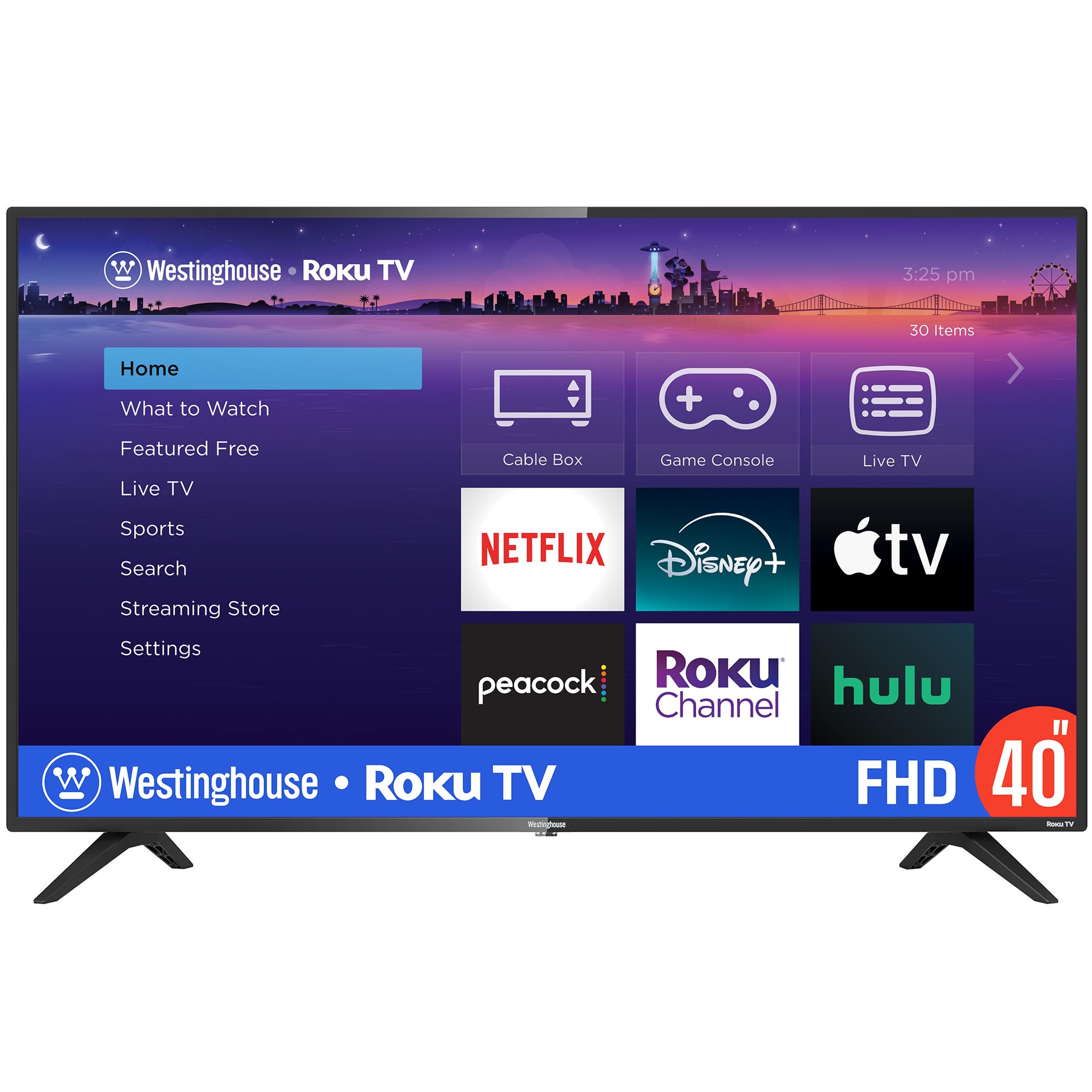 Westinghouse Roku TV - 40 Inch Smart, 1080P LED Full HD with Wi-Fi Connectivity and Mobile App, Flat Screen Compatible with Apple Home Kit, Alexa and Google Assistant
