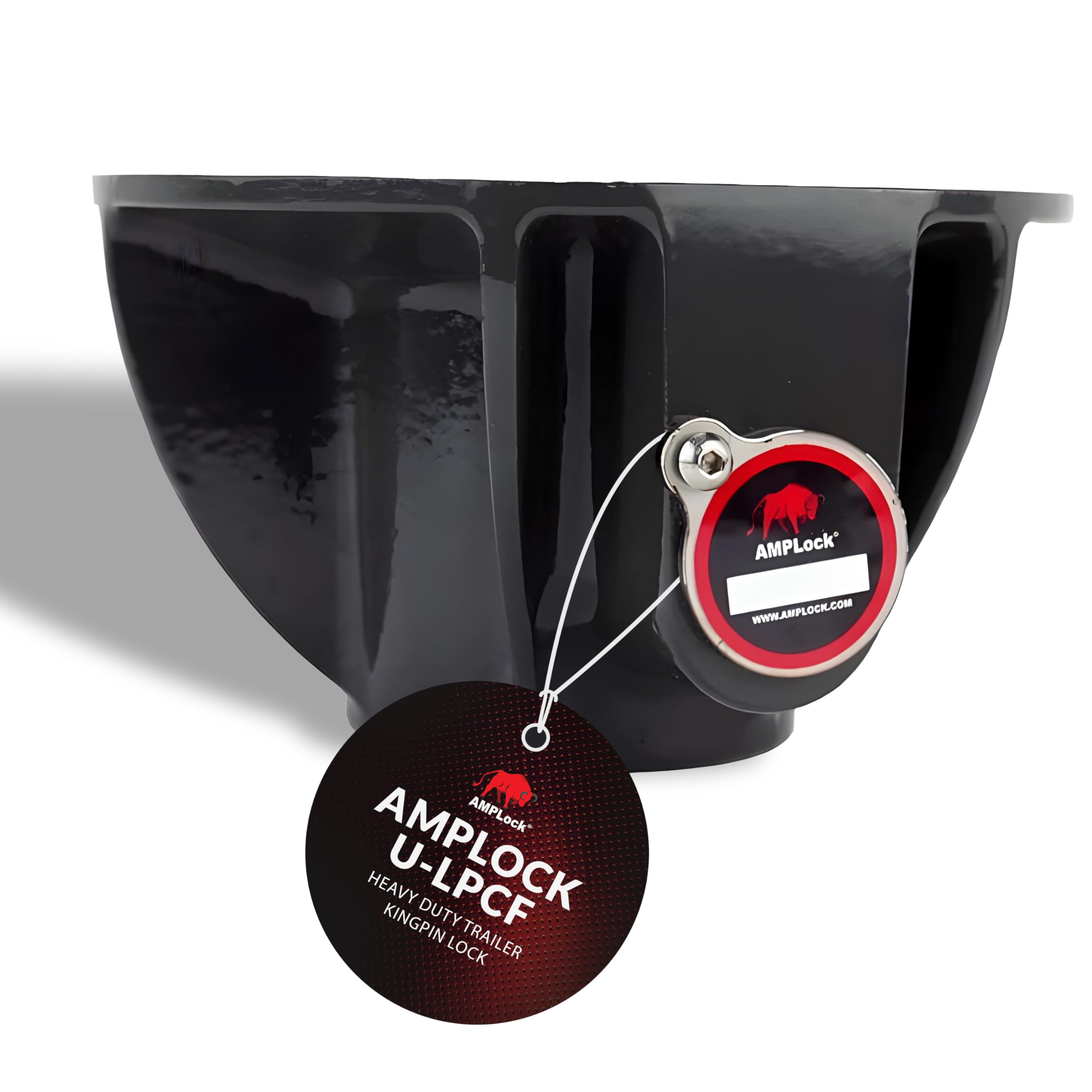 AMPLock - U-LPCF Heavy Duty Trailer Kingpin Lock, Patented Cylinder Lock, Commercial Trailer Security Conical King Pin Lock, Reliable Heavy Duty Kingpin Lock for Enhanced Trailer Protection & Security
