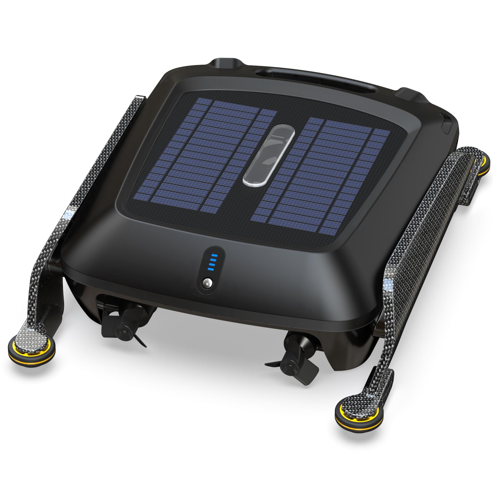 Robotic Solar Pool Skimmer Robot: SMONET SR5 Pro 24/7 Continuous Cleaning Automatic Cordless Solar Powered Pool Surface Cleaner with Dual Charging, Obstacle Avoidance, Carbon Fiber Black