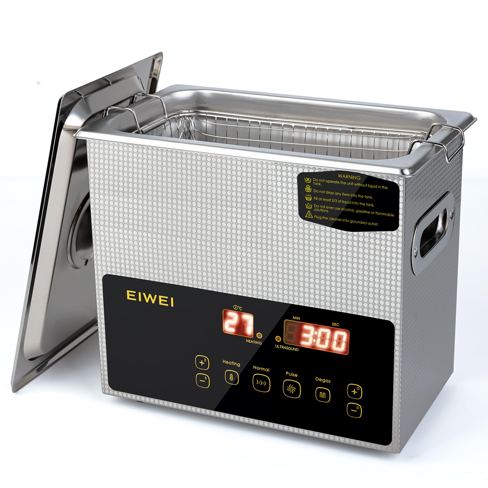 EIWEI 3L Ultrasonic Cleaner Dual-Frequency Professional Digital Stainless Steel Cleaning Machine with Heater Timer for Carburetor, Parts, Circuit Board, Glasses, Denture, Jewelry
