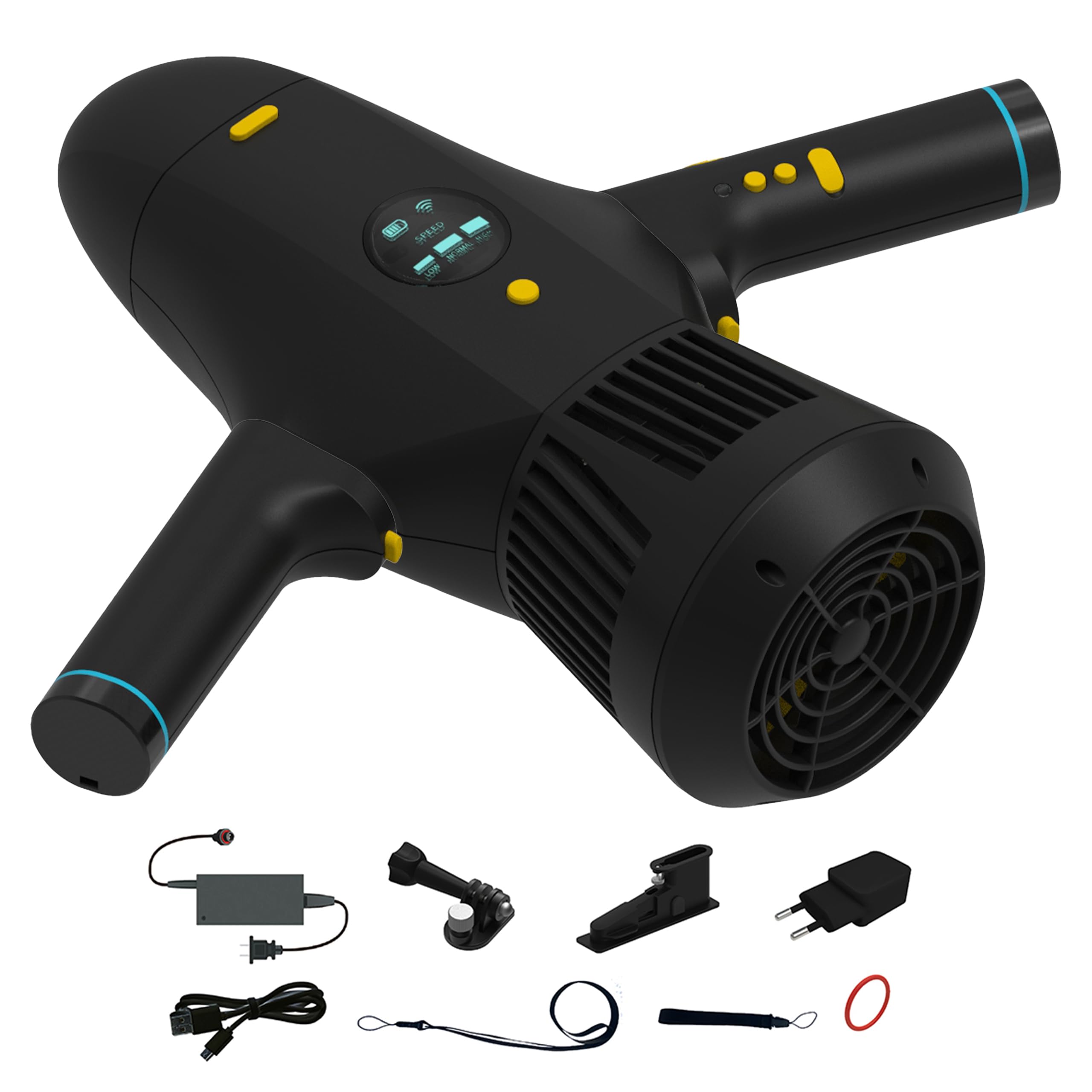 Seveat Underwater Scooter for Adults and Kids, Subnado with Adjustable Speed, Compact and Portable Water Scooter with Removable Handle, Ideal for Snorkeling, Diving, Sea Sports (Black)