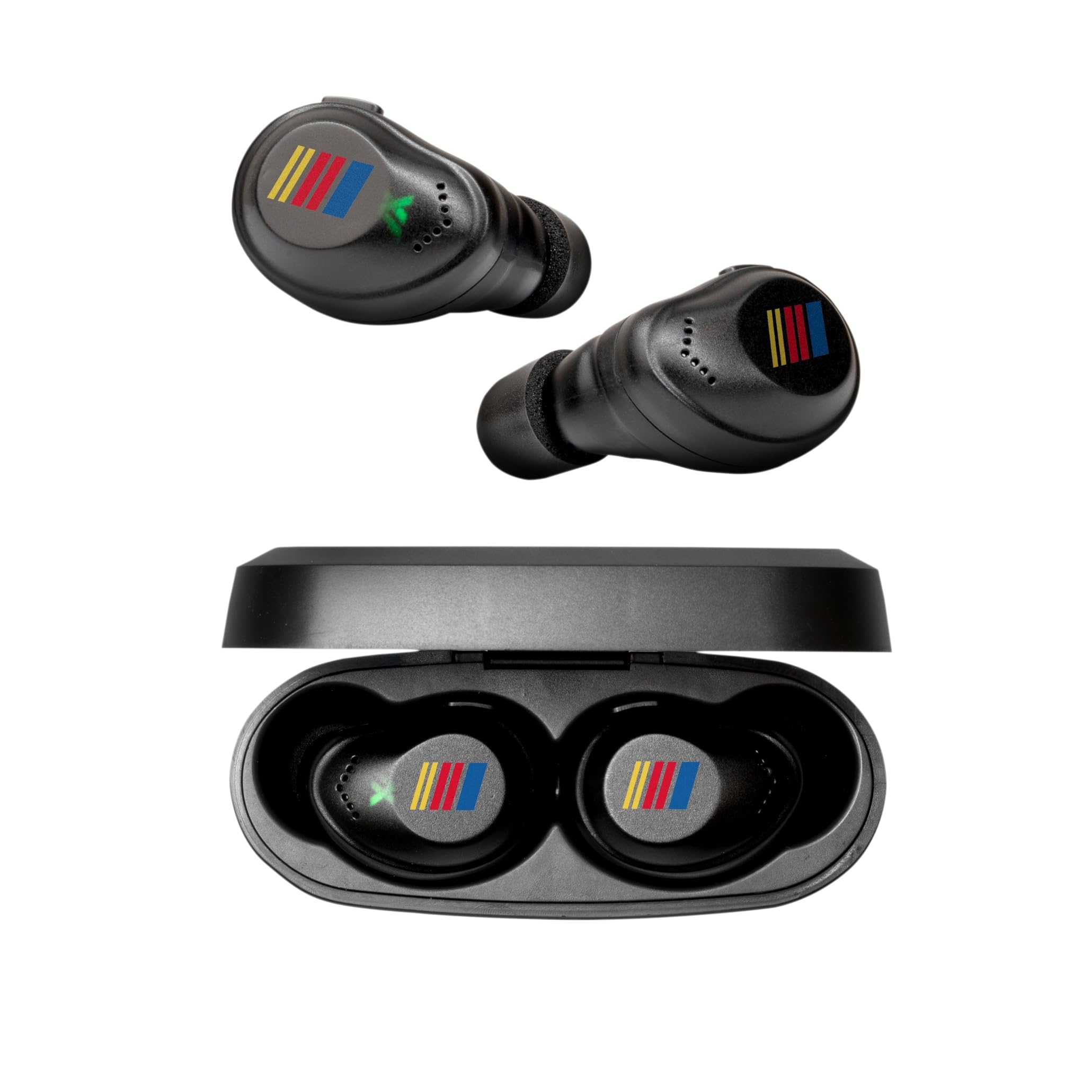 AXIL XCOR PRO NASCAR Wireless Earbuds Bluetooth — HearPRO Buds with Touch Control — Bluetooth Enhancement — Hearing Protection — Dust & Water Resistant — Wind Resistant True Wireless Earbuds