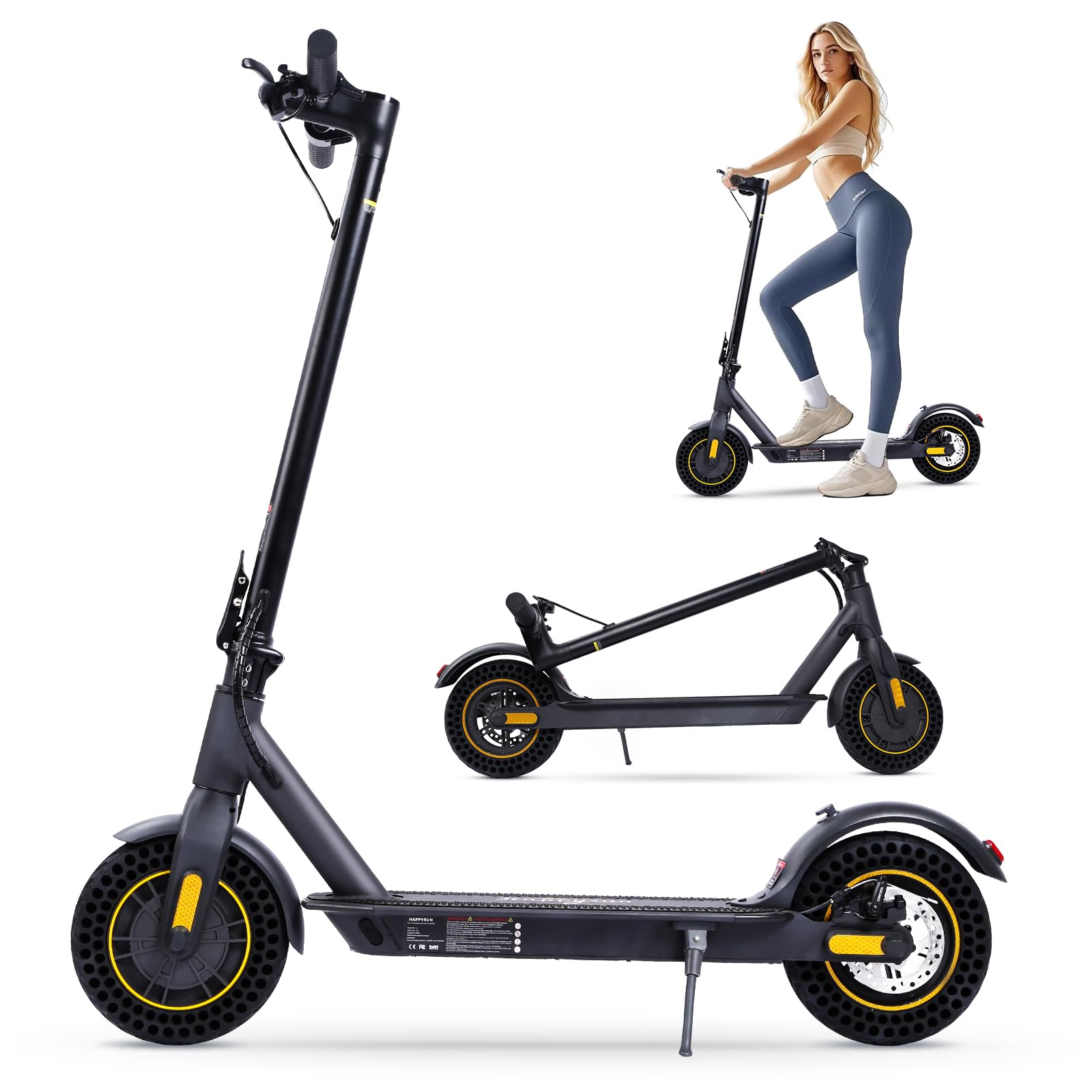 Electric Scooter Adults, 10" Solid Tires E-Scooter 700W Peak Motor Up to 20Miles Range and 19Mph Speed for Adults Portable Folding Commuting Scooter Patinete Electrico