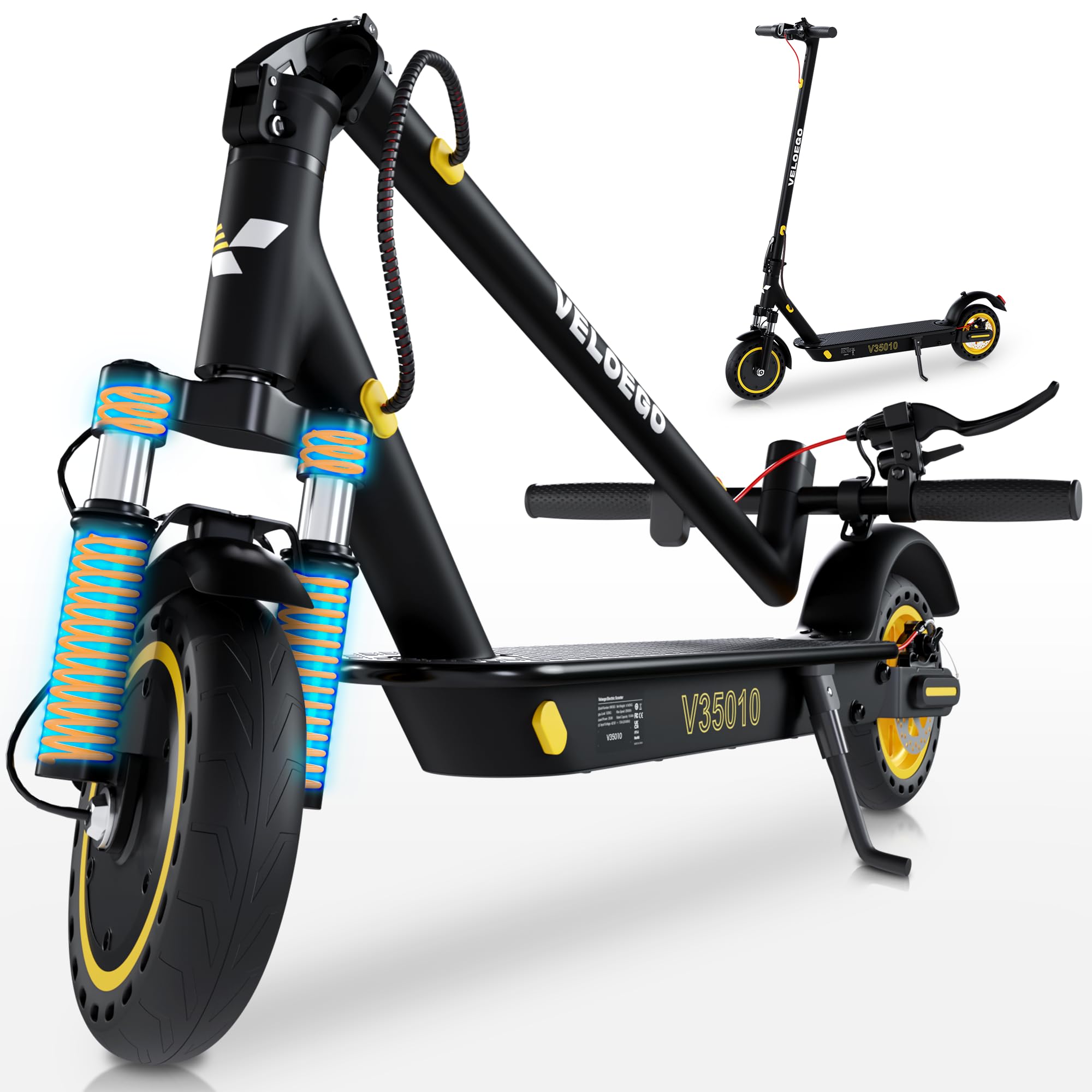 Electric Scooter Adults, Foldable 8.5" Tires E Scooter for Adults, 25 KM/h, 350W Motor, Max 30 Kilometers Long Range for Commuting, Heavy Duty with Dual Suspension
