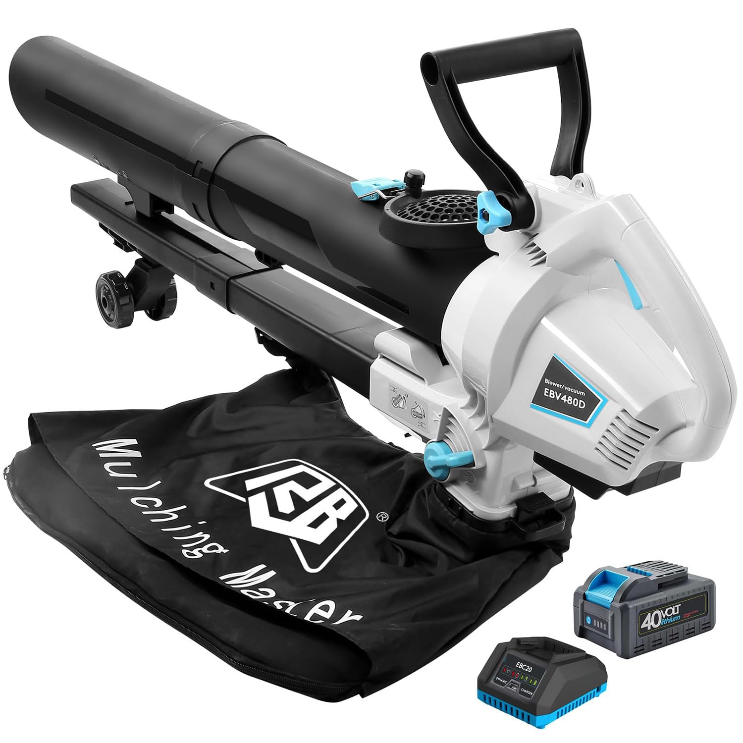 RB 40V 3-in-1 Cordless Leaf Blower/Vacuum/Mulcher, 30 : 1 Mulching Ratio (4Ah Battery and Charger Included)