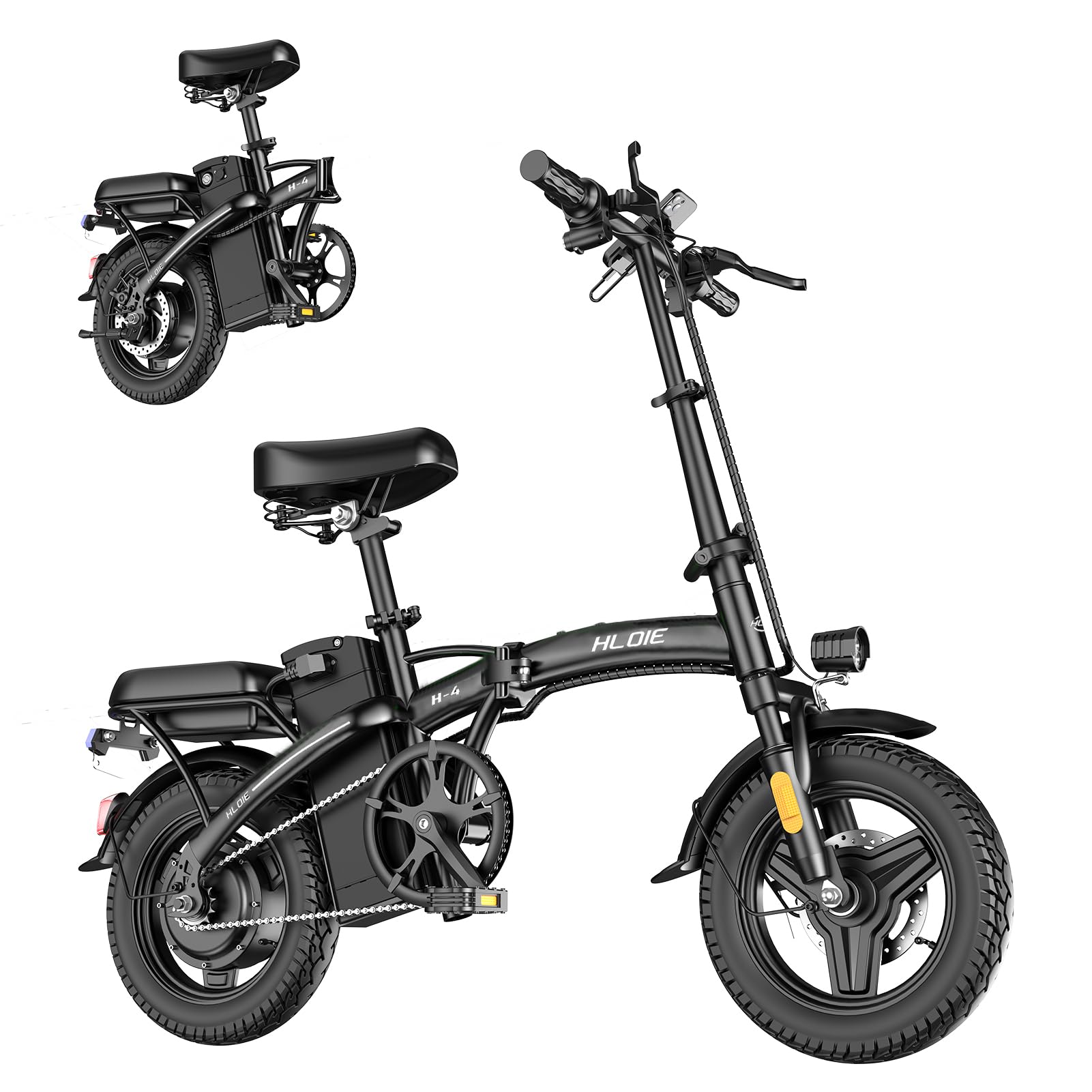 HLOIE Folding Electric Bike for Adults, 400W (Peak 500W) Motor,23MPH Max Speed Foldable Electric Bicycles,14" Ebike, 48V12AH Battery 35 Miles PAS Range Mini E Bikes for Adults and Teens