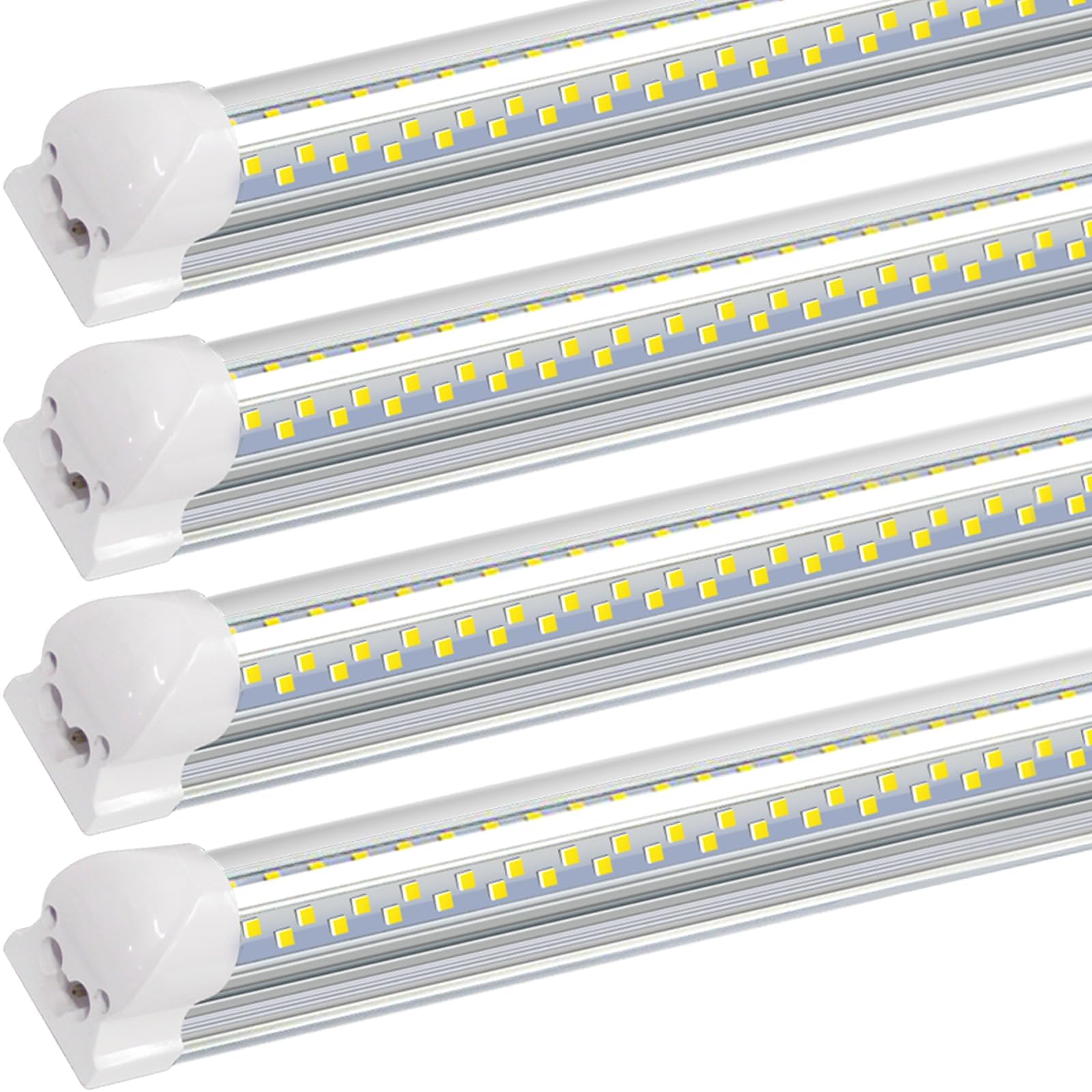 SZSKYING 8FT LED Shop Light Fixture,T8 Integrated Led Tube Lights White,120W 12000LM 6500K,High Output Clear Cover, V Shape 8 Foot LED Light Bulb,LED Garage Lighting for Workshop (20 Pack)