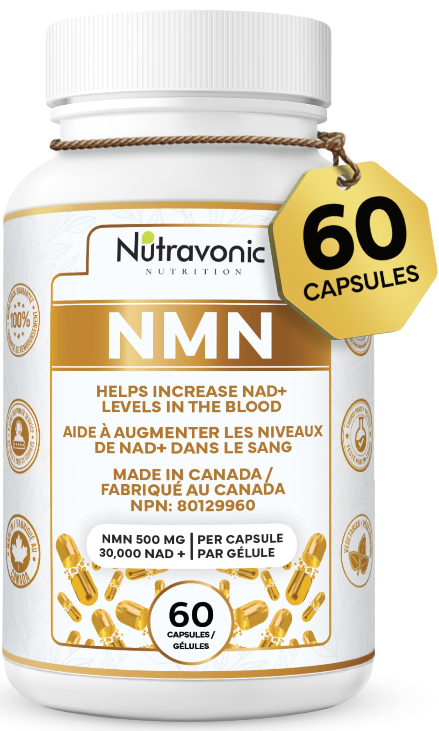 New. Nutravonic NMN Ultra High Purity 500 mg per Capsule - Industry Highest 30,000 NAD +, 99% NMN - NAD+ Boost - NMN Nicotinamide Mononucleotide Supplement. Support Celluluar Health. Increase Blood NAD + Levels, Cofactor of Cellular Energy Metabolism. Mai