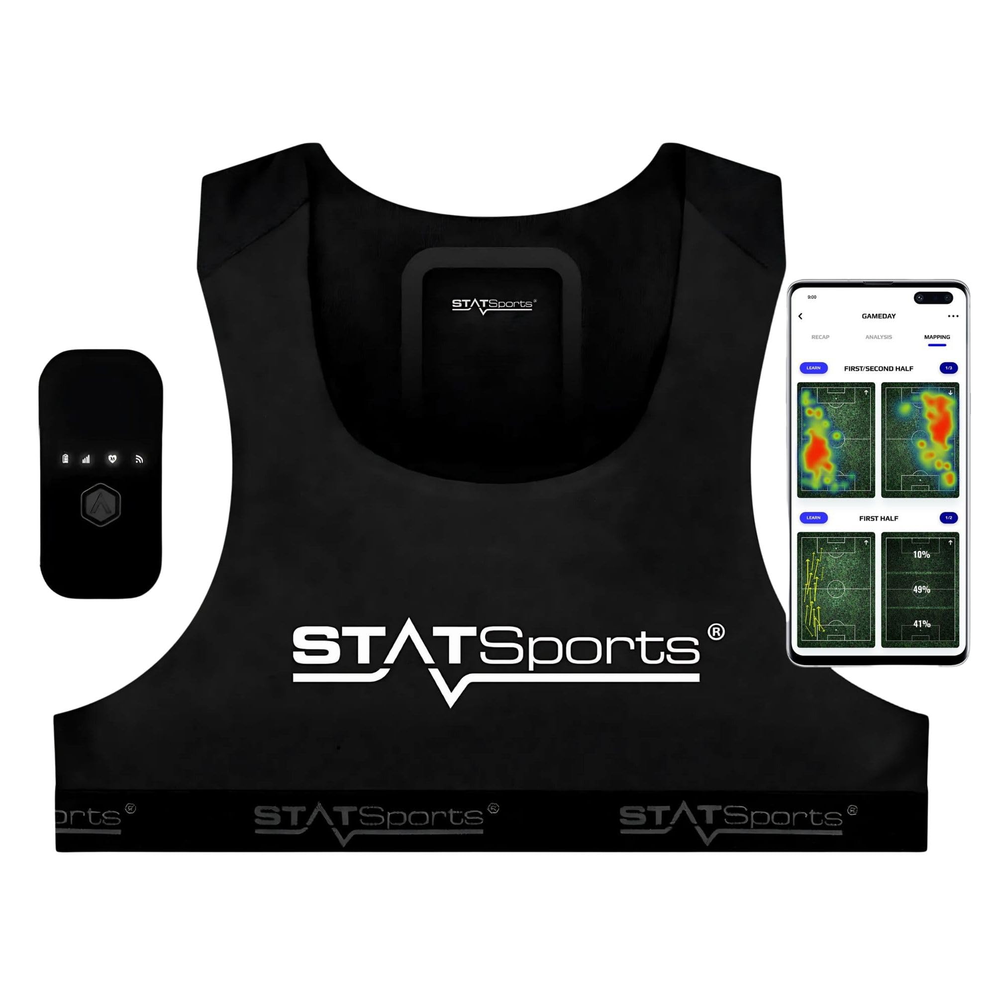 STATSports APEX Athlete Series Soccer Tracker - Advanced Fitness GPS Performance Tracking Vest for Players – Accurate Activity Tracker & Insights - Football & Soccer Training Equipment, Adult L