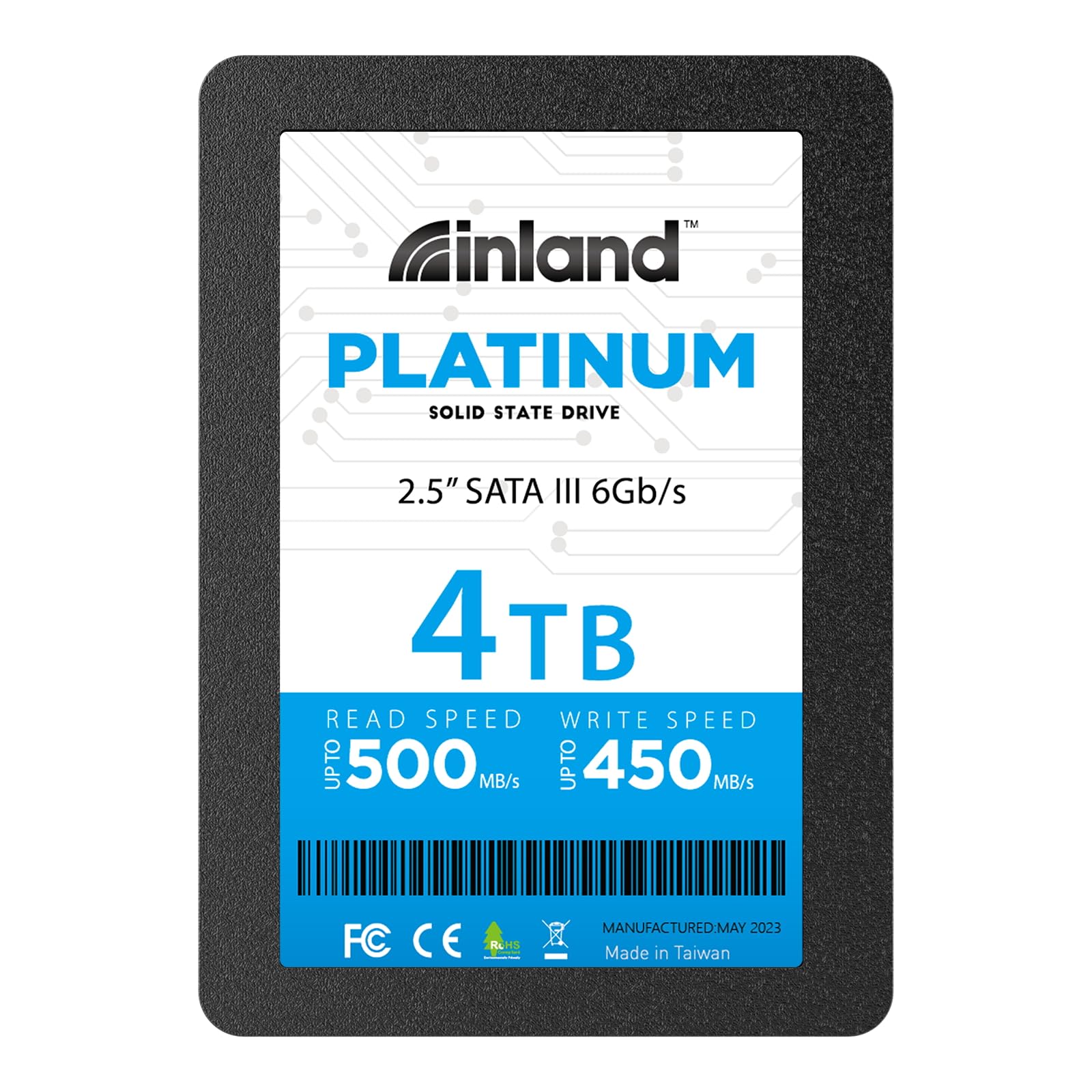 INLAND Platinum 4TB SATA III 6Gb/s, 2.5"/7mm Internal Solid State Drive SSD for Laptop & PC Desktop