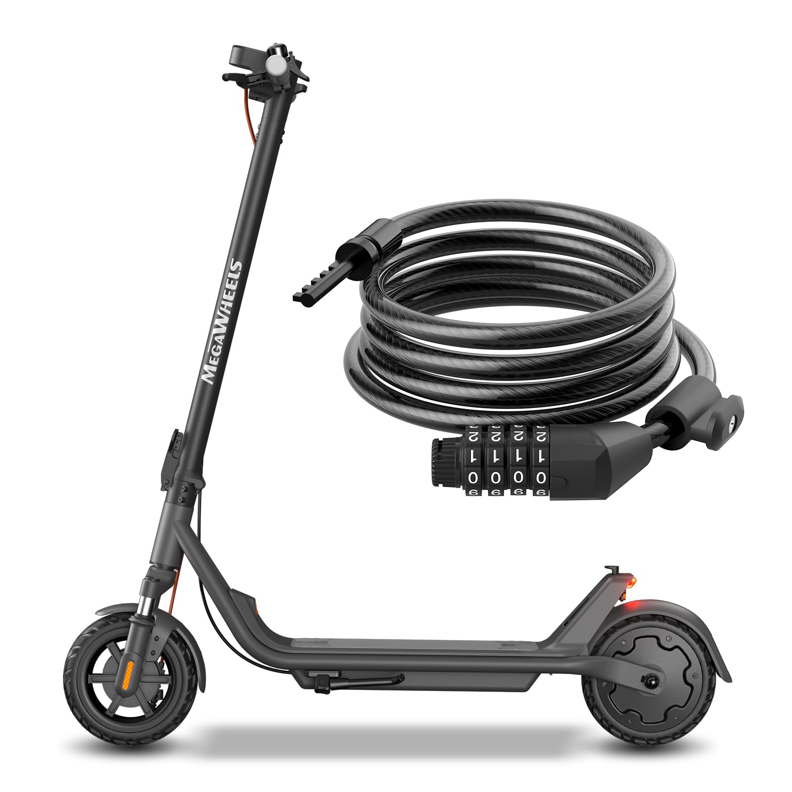 Electric Scooter A1C with Lock,Front Suspension Kick Scooter,8.5 Solid Tires,300W Motor,Smart APP Control,15.5MPH, E Scooter