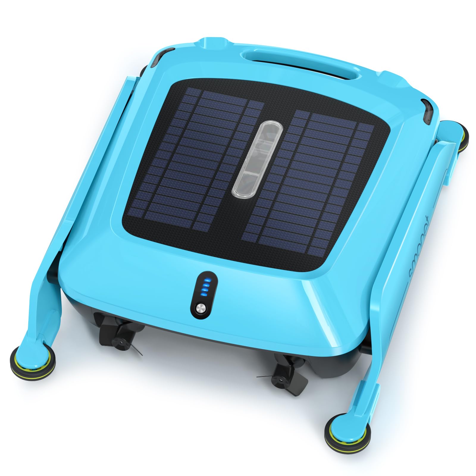 Solar Robotic Pool Skimmer Cleaner: SMONET Automatic Cordless Pool Skimmer for Above Ground Pool with Dual Charging Options Path Optimization, Two Speed Modes Saltwater Compatibility