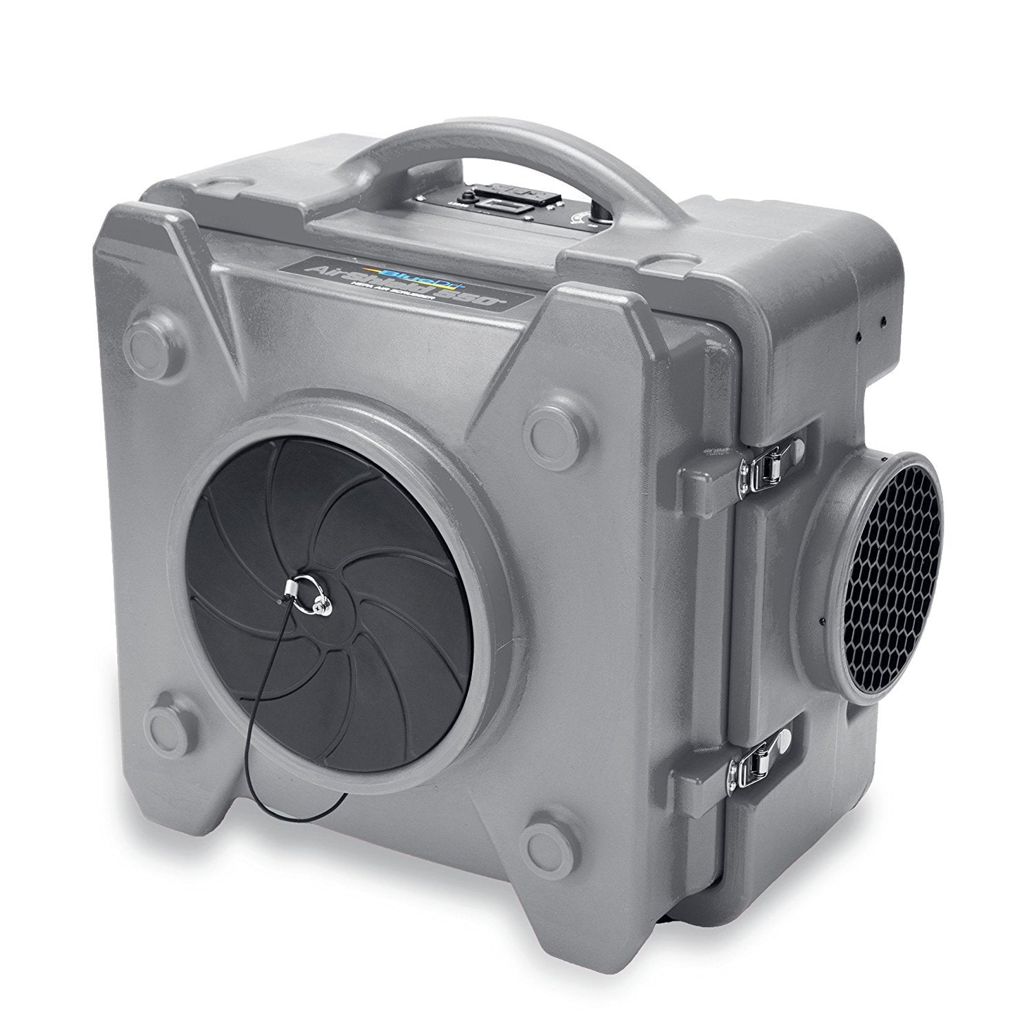 BlueDri Air Shield 550 HEPA Air Scrubber, Water Damage Restoration Equipment Air Purifier, Covers 1400 Sq. Ft, Daisy Chain Capable, For Commercial Use, Gray, BD-AS-550