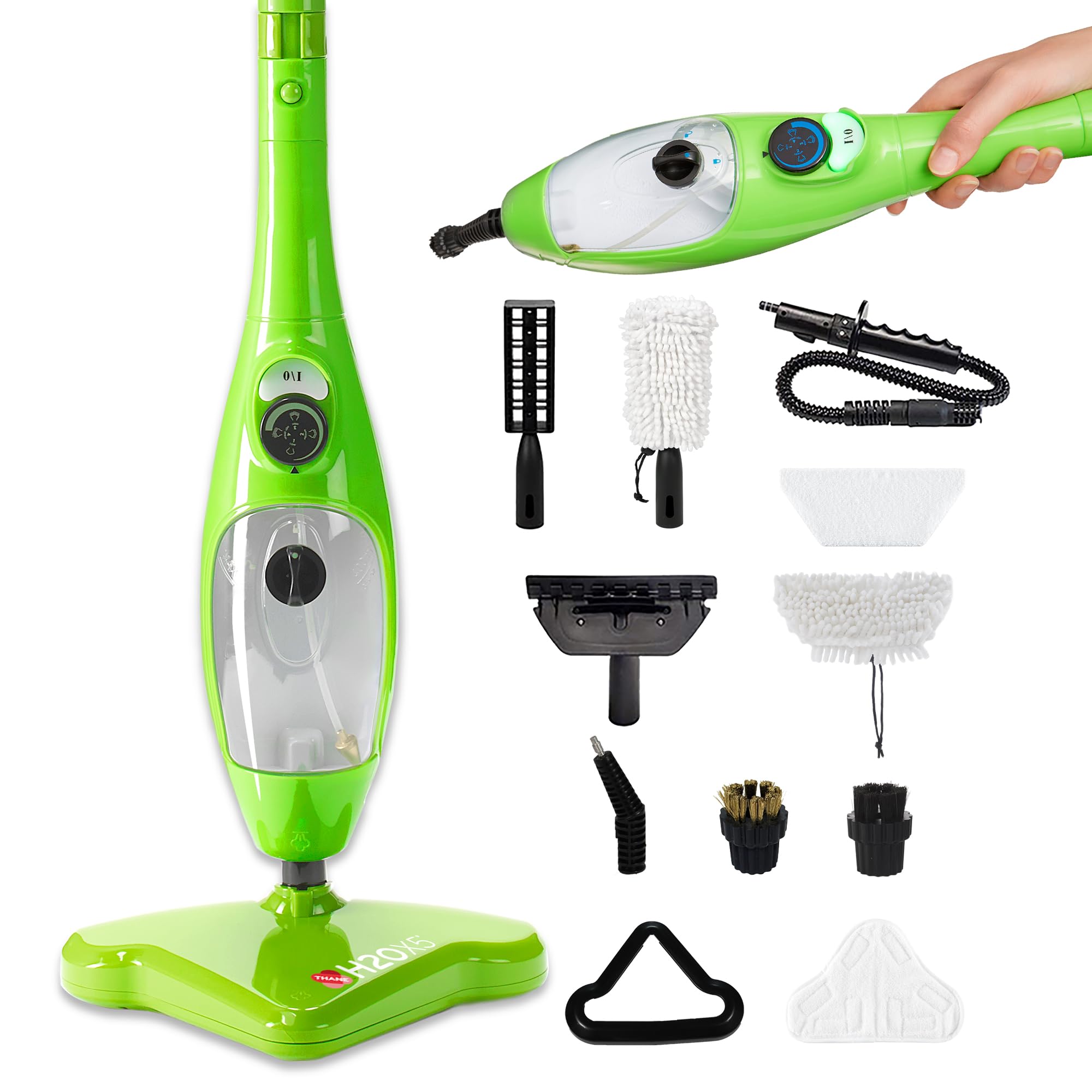H2O MOP® X5 Steam Mop and Handheld Steam Cleaner For Cleaning Hardwood and Kitchen Tile Floors, Grout Cleaner, Upholstery Cleaner and Carpets