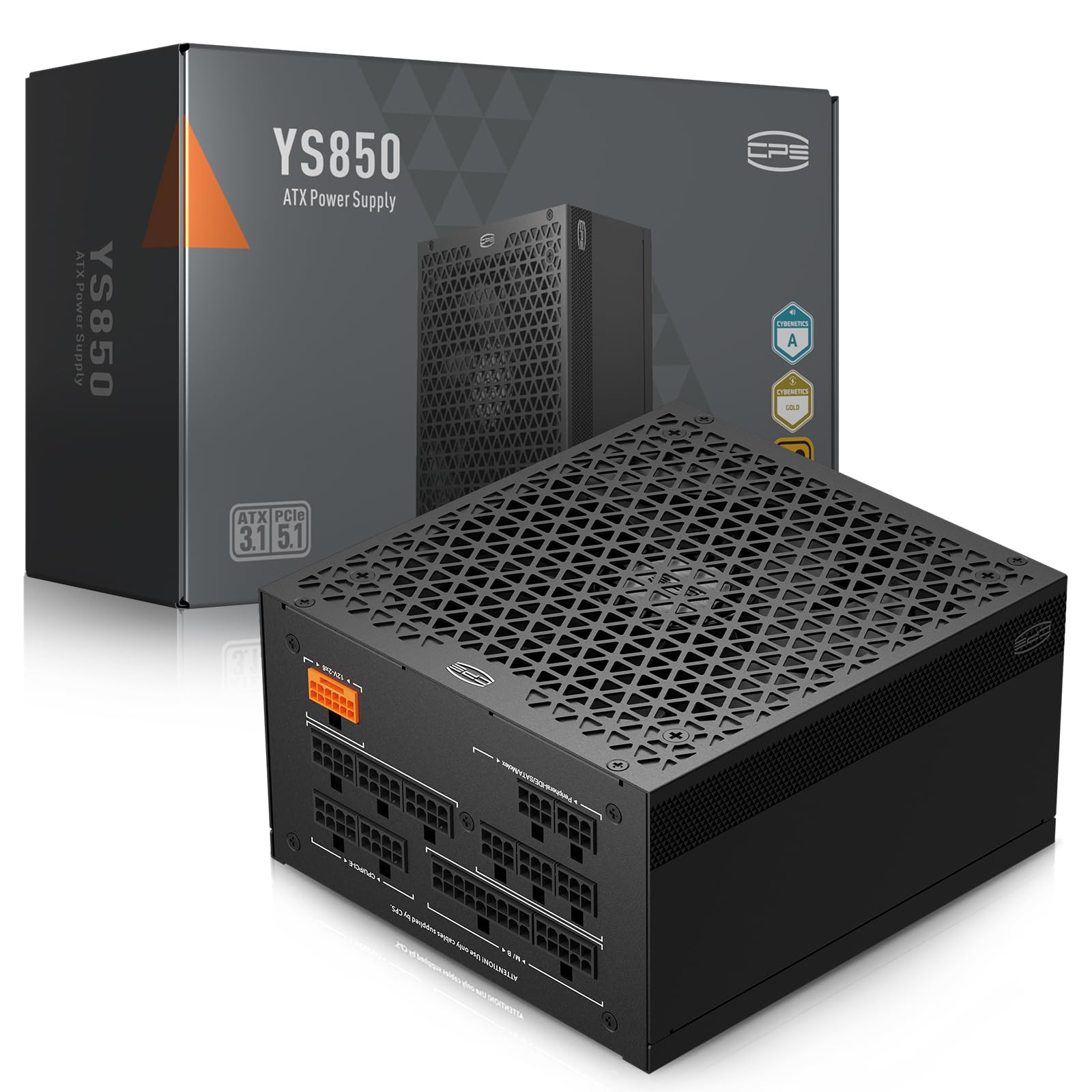 PCCOOLER CPS YS850 Power Supply, 850W 80 Plus Gold Certified Fully Modular PCIe 5.1 & ATX 3.1 Gaming PSU, Wide Compatibility, 135mm FDB Fan, Full Japan Electrolytic Capacitors - 12 Year Warranty