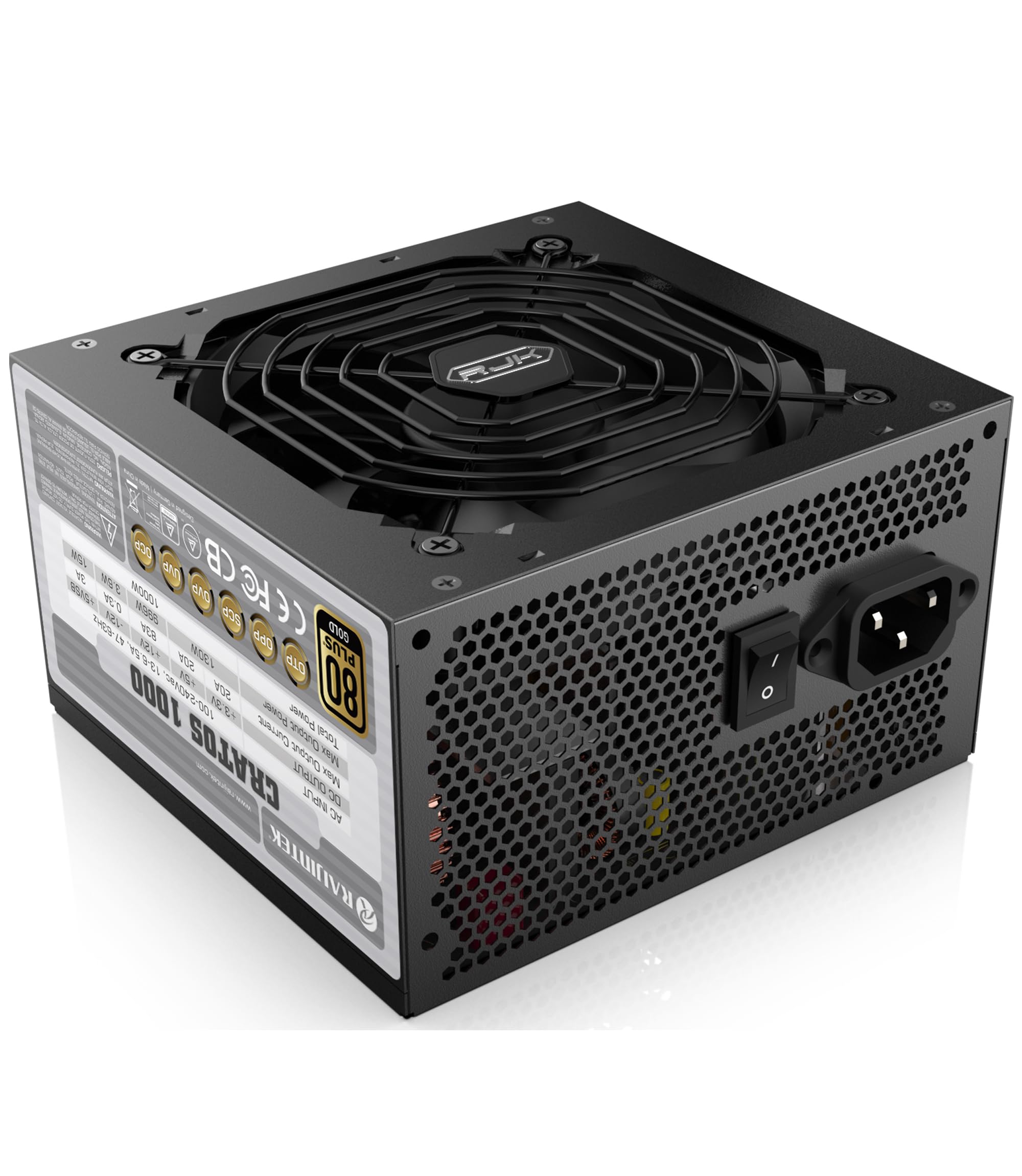RAIJINTEK CRATOS 1000 Black, 80PLUS Gold, ATX, 1000W, Full Modular Power Supply, 5 Years Warranty (0R30B00005)