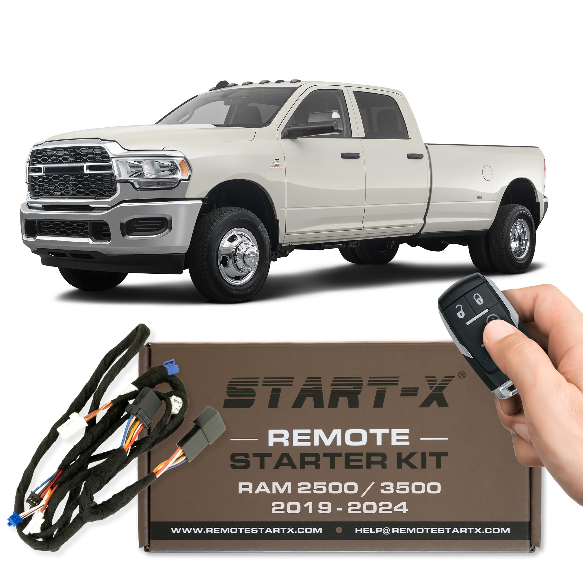 Start-X Remote Starter Kit for RAM 2500/3500 (2019-2024) | NOT 1500 | Push to Start Engine | Plug N Play | 3X Lock to Remote Start