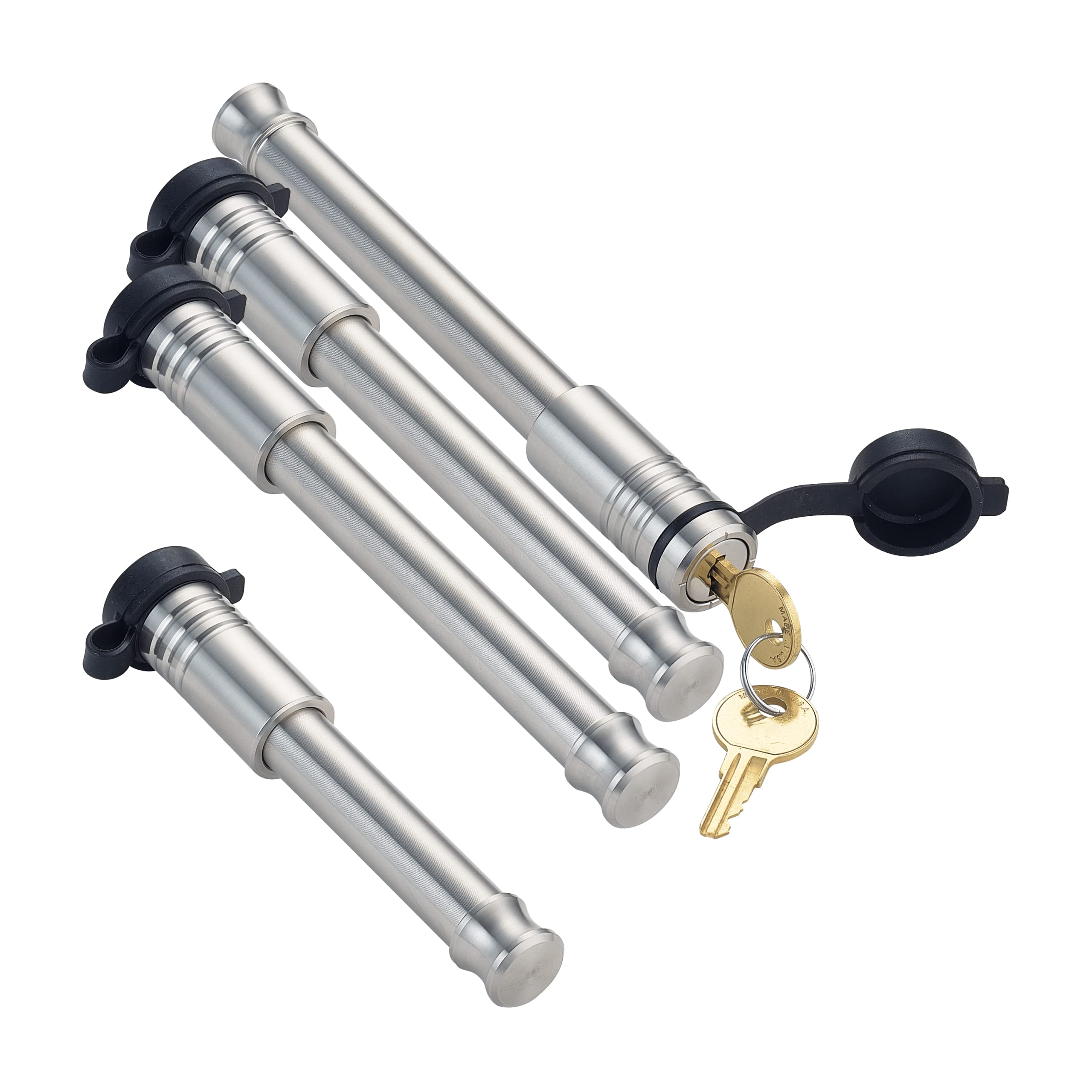 61774 | 3 Pack Mixed 2.0, Keyed Alike, B&W Hitch Locks For B&W Tow & Stow Adjustable Ball Mount 2" 10K & 2.5" 18K & 2" Receiver, American Made In USA, Best Truck Accessories, Heavy Duty Hitch Lock Pin