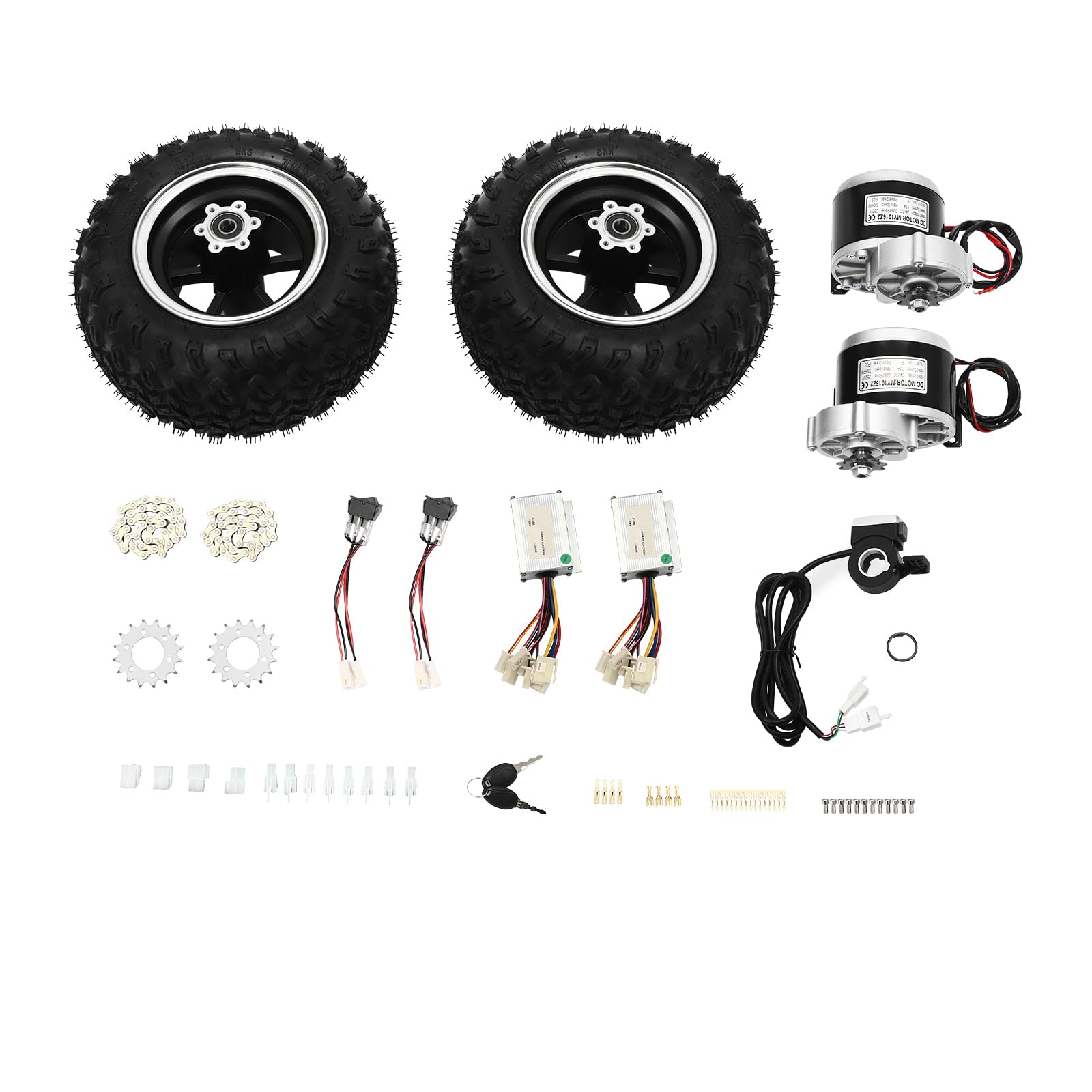 Faniop 10" 24V Electric Scooter Conversion Kit – 250W Brush Gear Motor with Reverse Gear, Complete Durable Accessory Set for Scooter Motor Upgrade, High-Torque & Safe Electric Assistance
