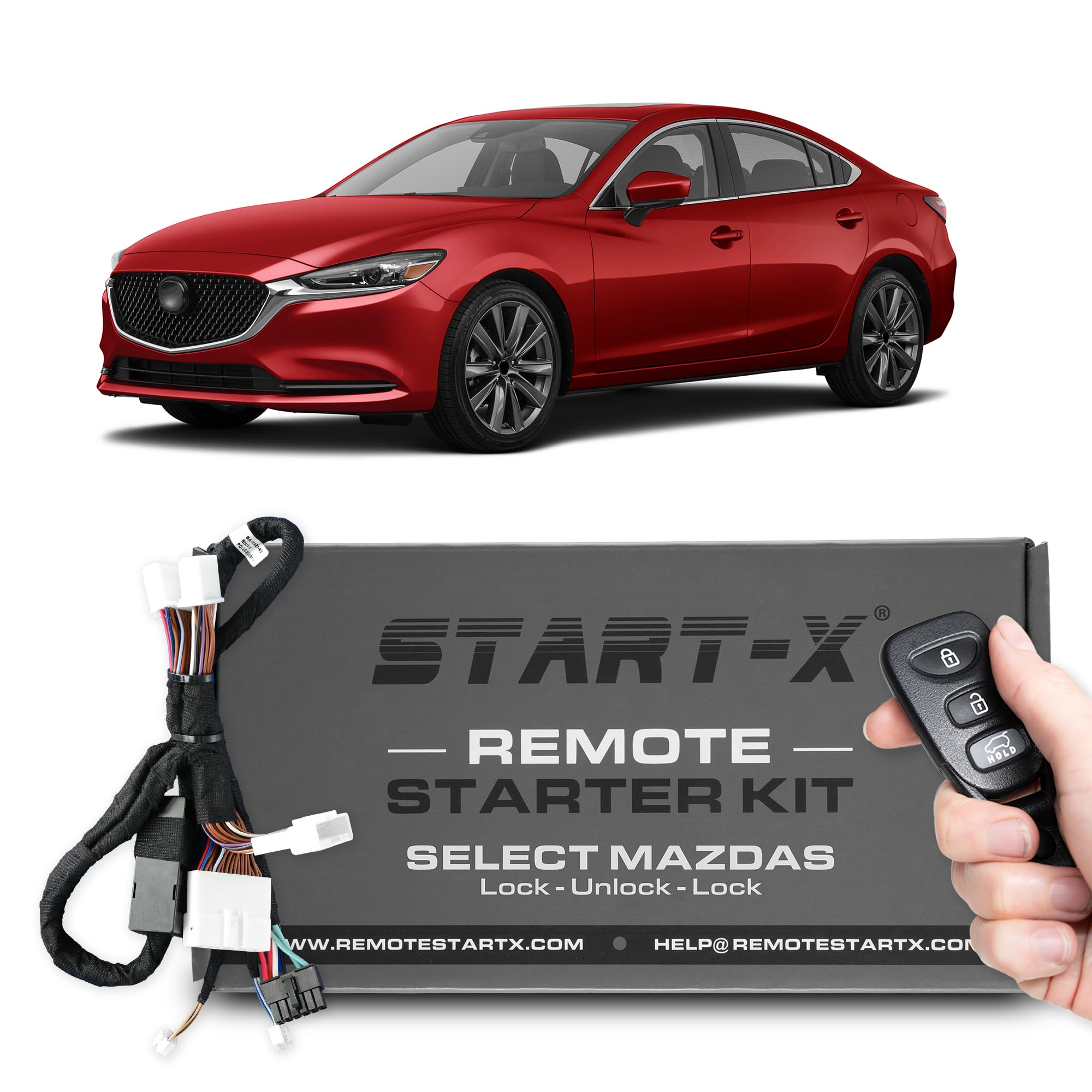Start-X Remote Starter for Select Mazda 3 (2014-18) | Mazda 6 (2014-21) | CX-3 (2016-22) | CX-5 (2013-25) | CX-9 (2016-23) | MX-5 Miata 2016-23 | Plug N Play | Press Lock Unlock Lock to Remote Start