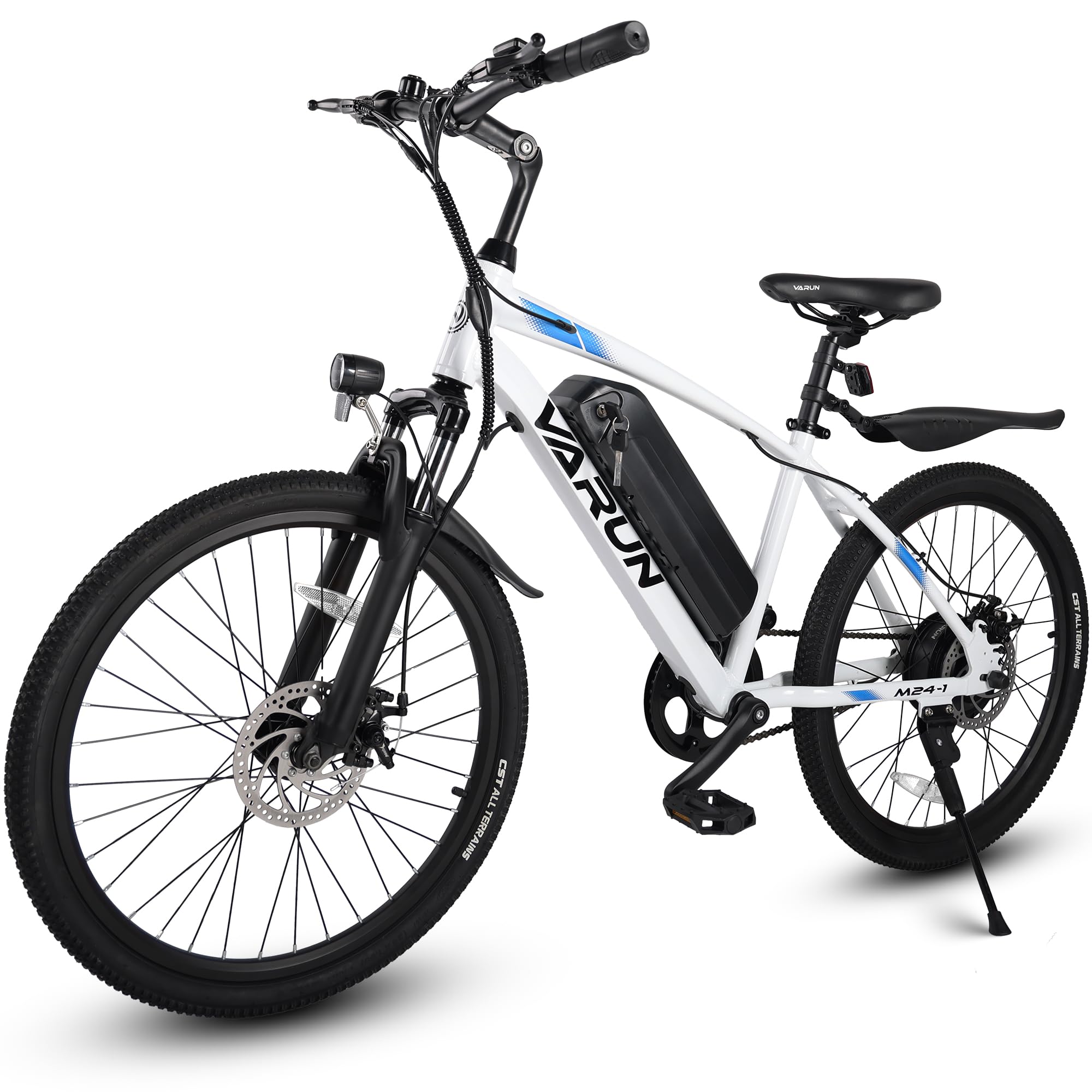 VARUN Electric Bike - Electric Bike for Adults Peak 500W Motor with Removable Battery - Up to 35Miles 20MPH 24'' Ebike with Front Fork Suspension and Adjustable Seat