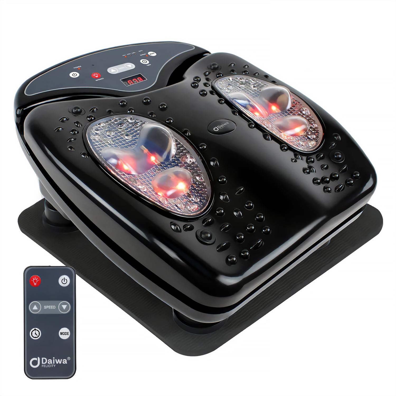 Daiwa Felicity Foot Vibe Pro Massager with Heat - Electric Foot Massagers for Plantar Fasciitis, Circulation, & Neuropathy - Multi Function Shiatsu Calf, Thigh & Leg Massage, FSA/HSA Eligible