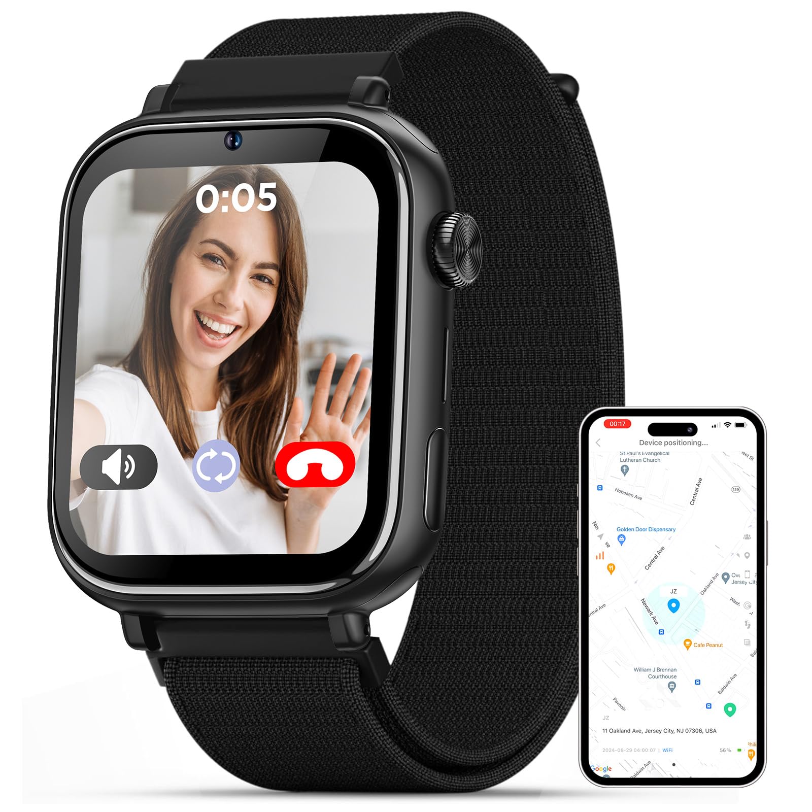 Totsyfun 2025 Smart Watch for Kids 6-12 [Kids GPS Tracker/Video Call] Kids Smart Watches Boys Girls, Kids Watch with GPS Tracker, School Mode, Safety Alert, GPS Tracker for Kids Smart Watch, Black