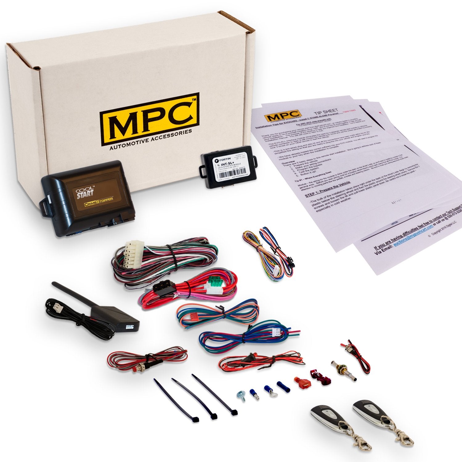MPC Complete 1-Button Remote Start Kit Compatible with Ford F-150 2004-2008 (2) Extended Range Remotes