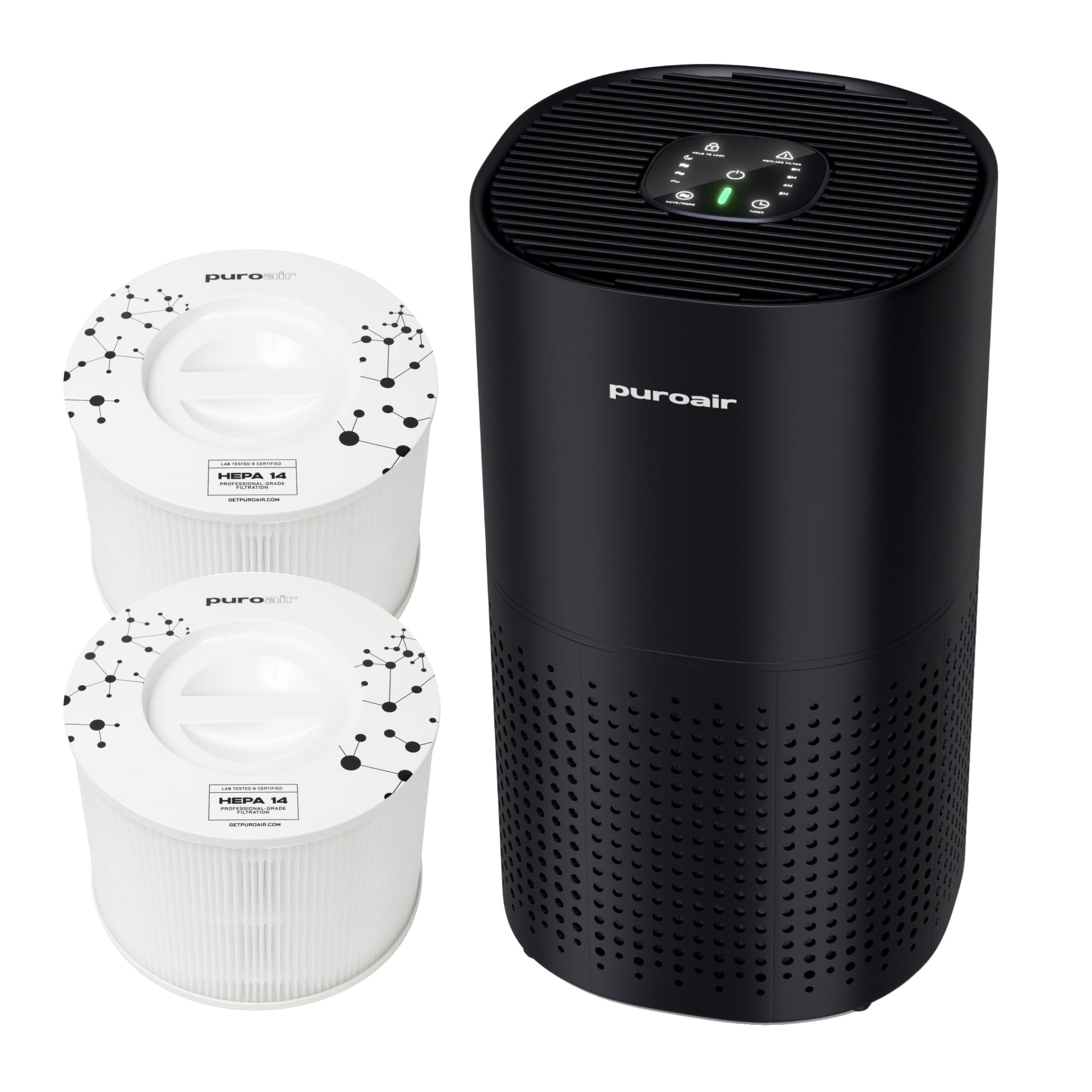PuroAir 240 Air Purifier and Two HEPA Air Filters - Covers 1,000 Sq Ft - Filters Up To 99.9% of Pollutants, Smoke, Pollen, Dust, and VOCs - HEPA Air Purifiers for Home Large Room
