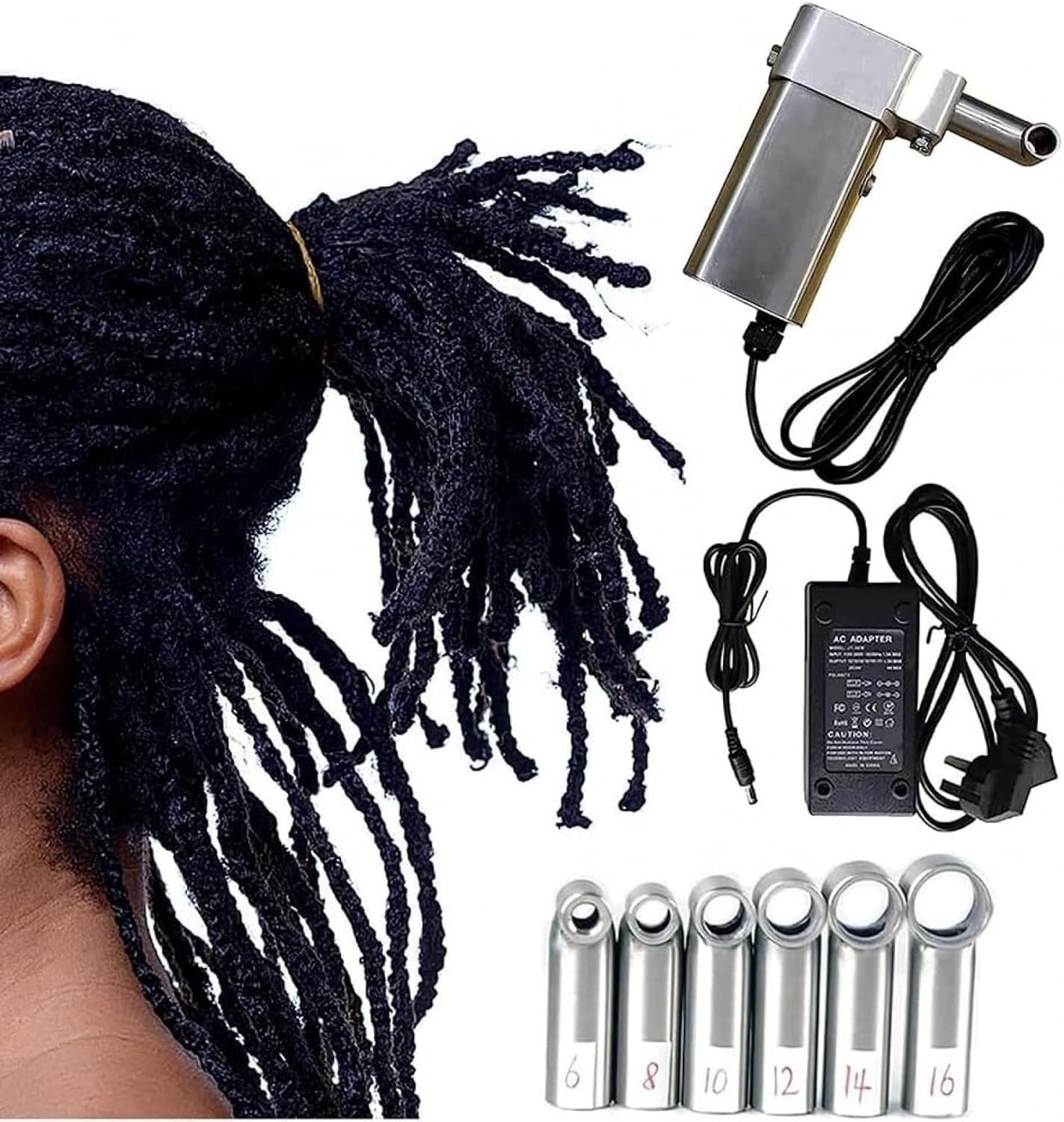 KomNWF LXXW Electric Handheld Dreadlocks Machine Dreadlocks Maker Crochet Machine, Electric Dreadlock Machine for Locs, Handheld Dreadlock Crochet Braiding Machine Instant Dreadlock Machine for Locs