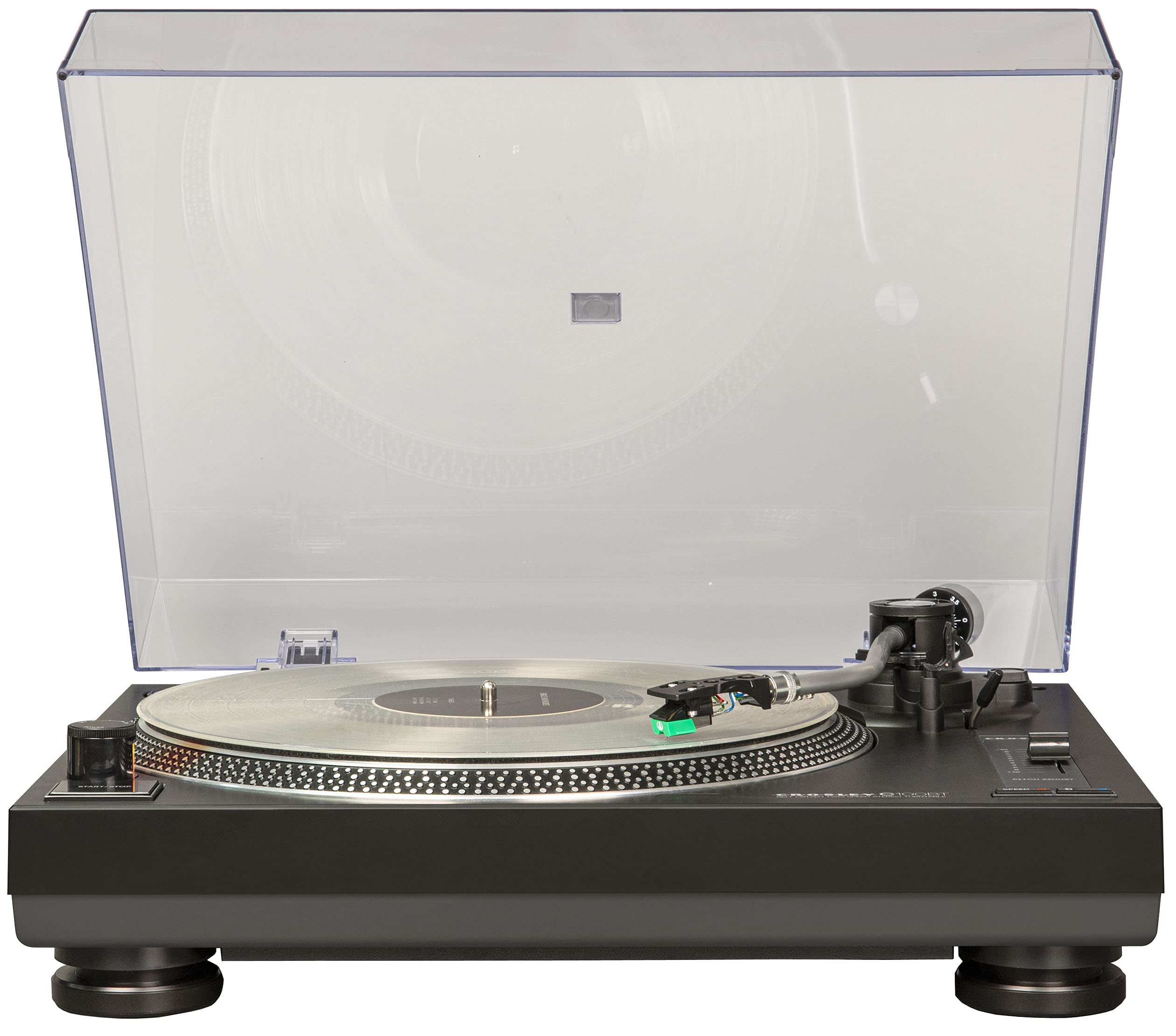 Crosley C100BT-BK Belt-Drive Bluetooth Turntable Record Player with Adjustable Counterweight, Black