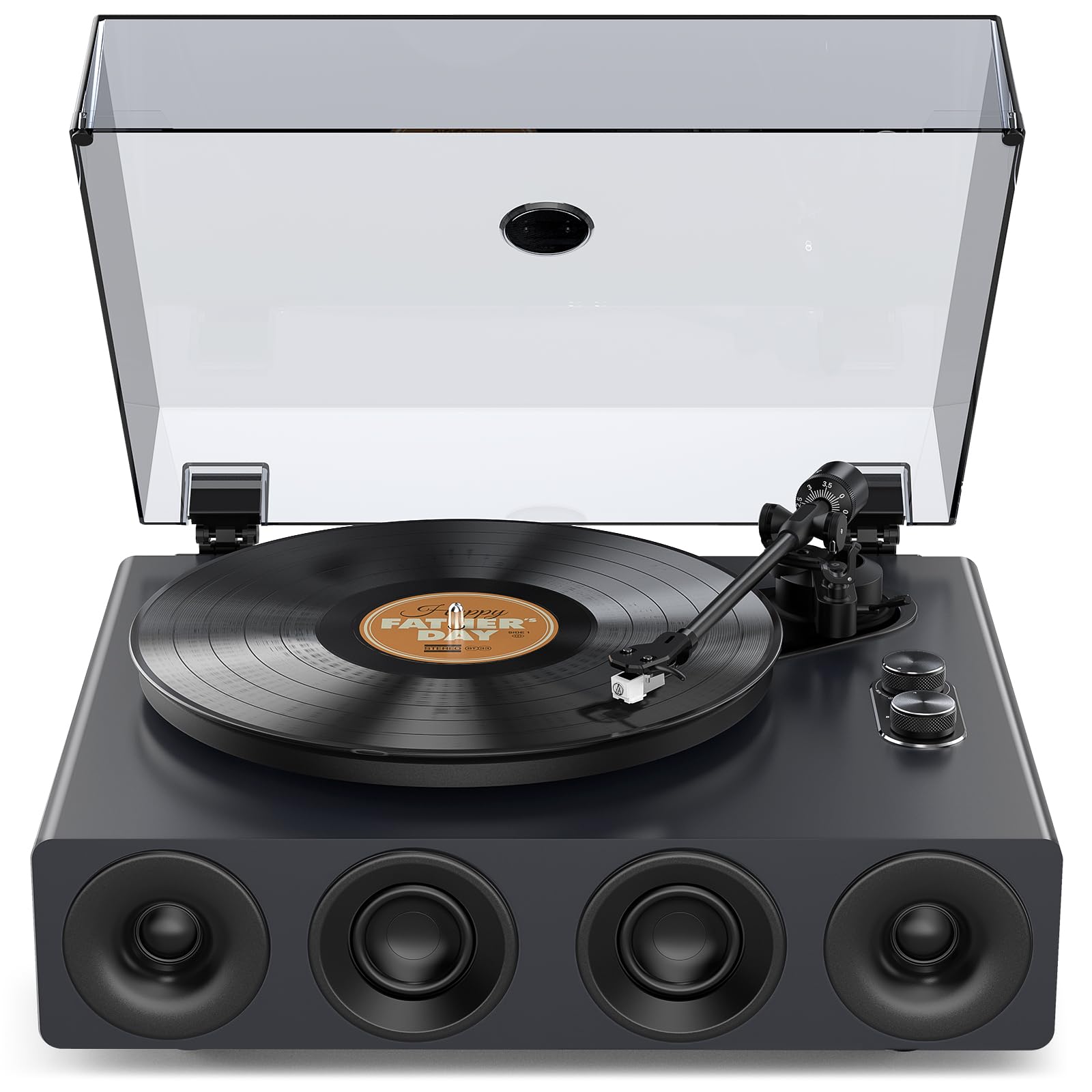 1 by ONE High Fidelity Record Player, All-in-One Turntable with Built in Speakers Phono Preamp, Magnetic AT-3600L Cartridge, RCA Output, Belt Drive 2-Speed