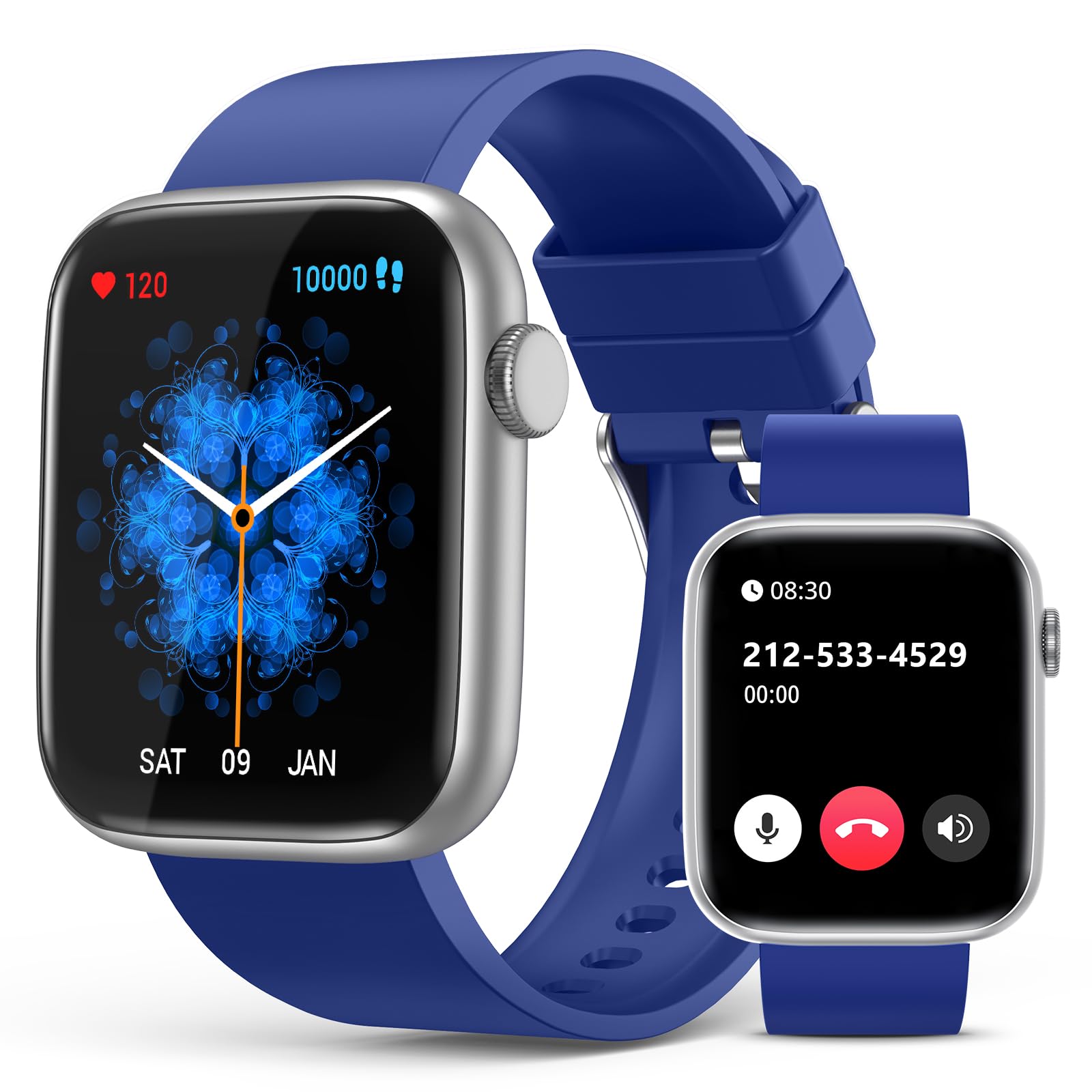 EarlySincere Smart Watches for Men Women(Answer/Make Call), 1.9'' HD Full Touch Screen Fitness Tracker, IP67 Waterproof Smartwatch with Heart Rate, Blood Oxygen for Android and iPhone