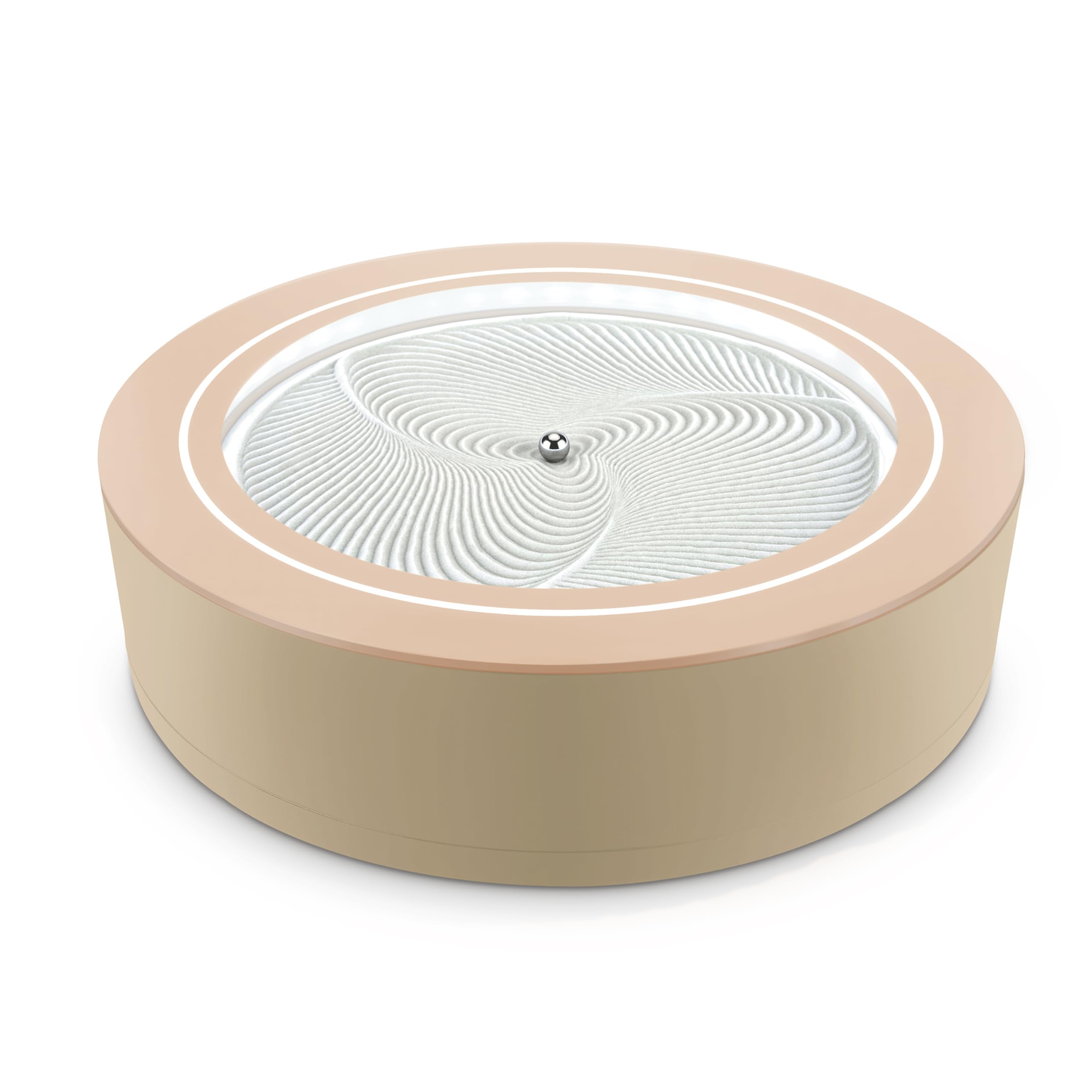 Homedics 11” Drift Sandscape, Compact Size, Zen Garden, Meditation Accessories, Decorative Sandscape, Smart LED Lighting, Wi-Fi Enabled (Nude)