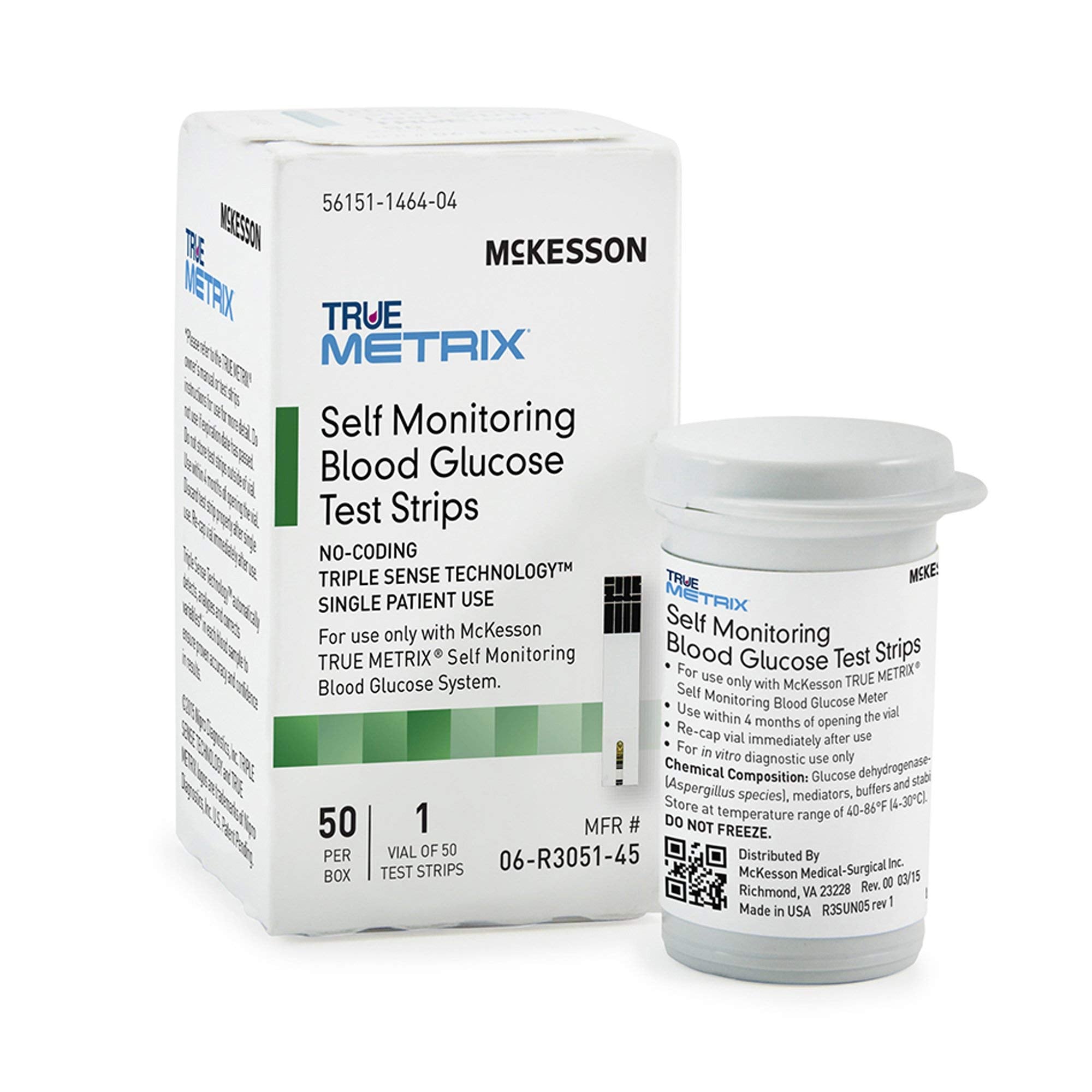 McKesson True METRIX Blood Glucose Test Strips for Diabetes [1200 Strips] Self-Monitoring System