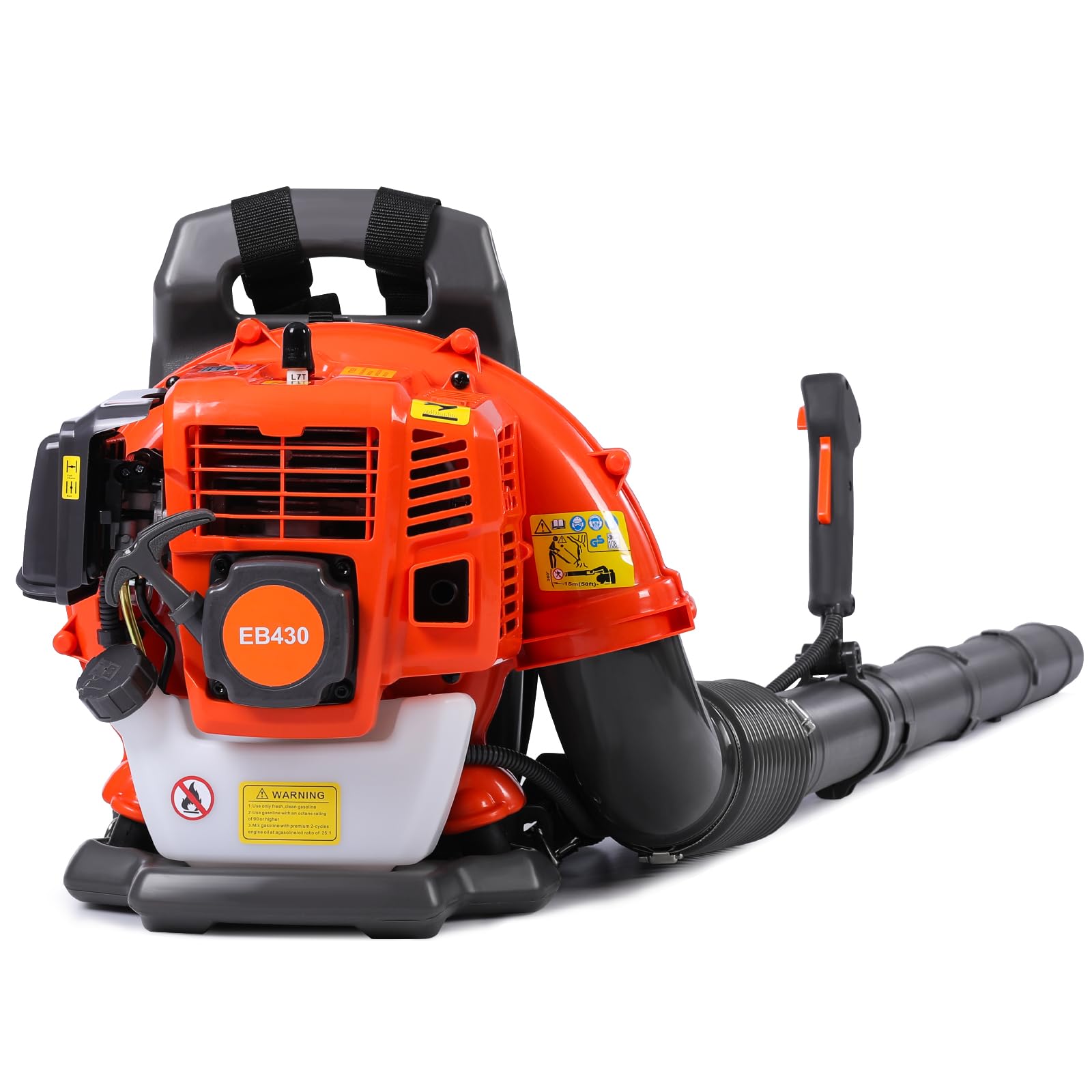 EIDOWA 52CC Backpack Gas Powered Leaf Blower, 550 CFM, 230 MPH Air Speed – Lightweight & High-Power Yard Blower for Leaves, Snow, and Debris (E430)