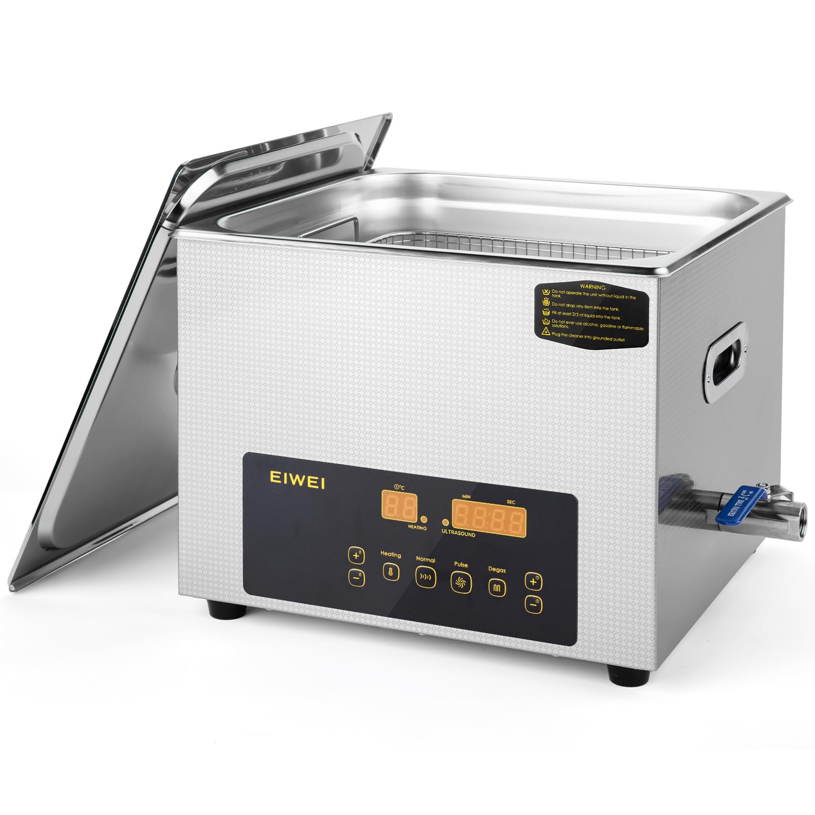 EIWEI 15L Ultrasonic Cleaner Dual-Frequency Professional Digital Stainless Steel Cleaning Machine with Heater Timer for Carburetor, Parts, Circuit Board, Glasses, Denture, Jewelry