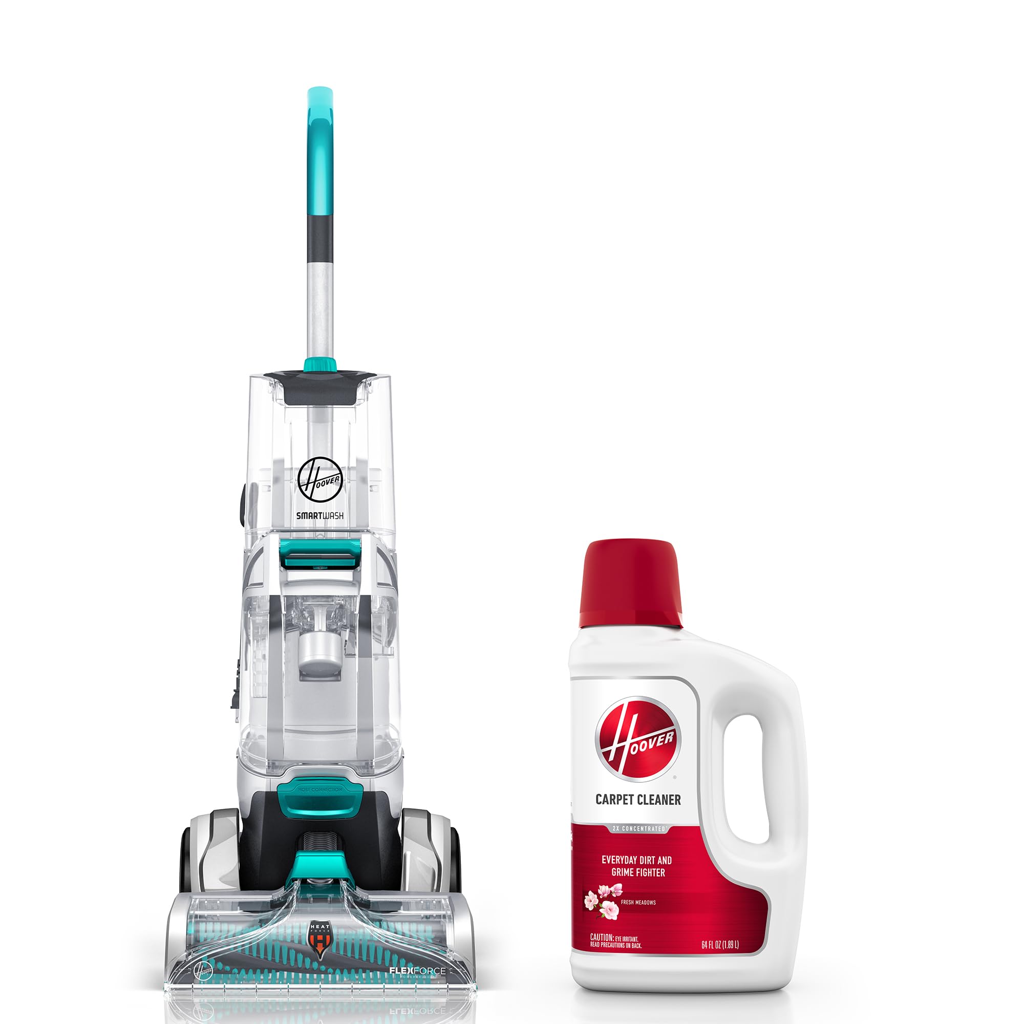 Hoover SmartWash+ Automatic Carpet Cleaner Machine, for Carpet and Upholstery, FH52000 + 64 oz Everyday Carpet Cleaner Solution, Deep Cleaning Carpet Shampoo, AH31924