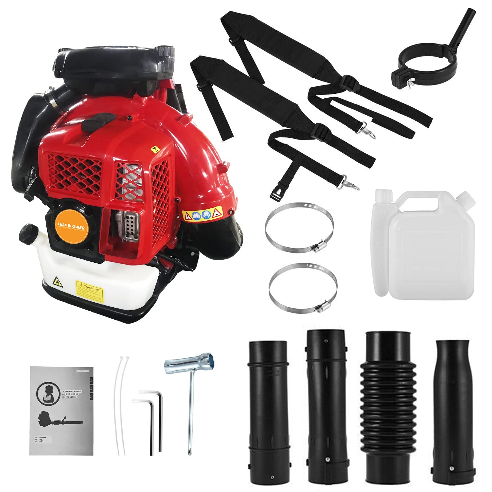 GIFZES 80CC Backpack Leaf Blower Gas Powered,2-Stroke Backpack Blowers for Lawn Care,7250 RPM Leaf Vacuum,900 CFM Air Volume, Leaf Blower Snow Blower for Road Cleaning