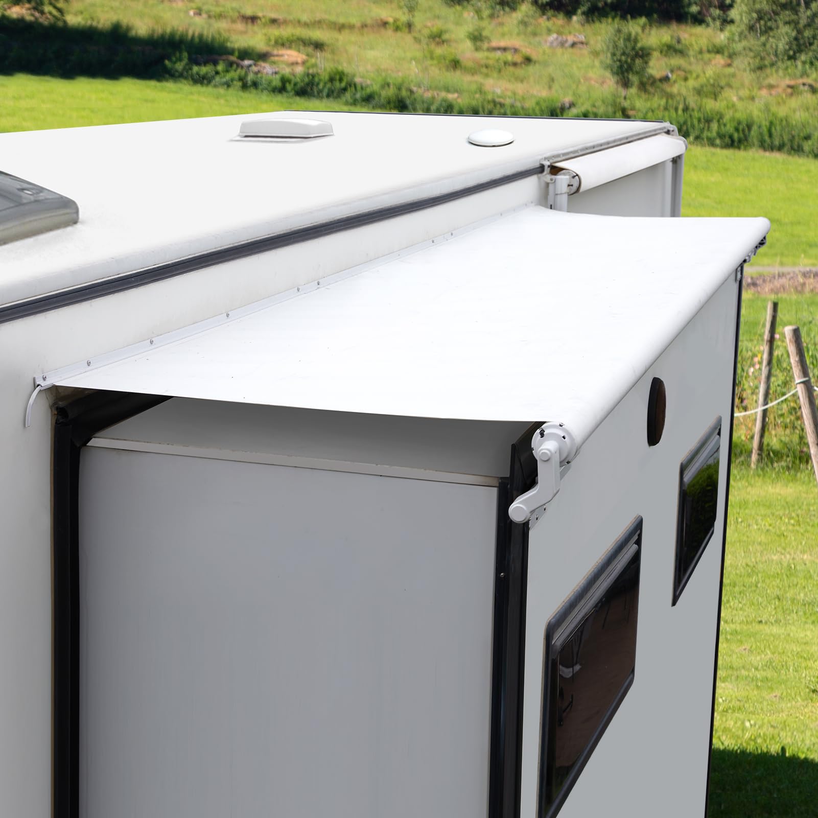 Kohree RV Slide Out Awning, RV Slide Topper, Modular RV Camper Awning Slide Out Protection for RVs, 5th Wheels,Travel Trailers and Motorhomes, White, 7'9" (7'1" Fabric)