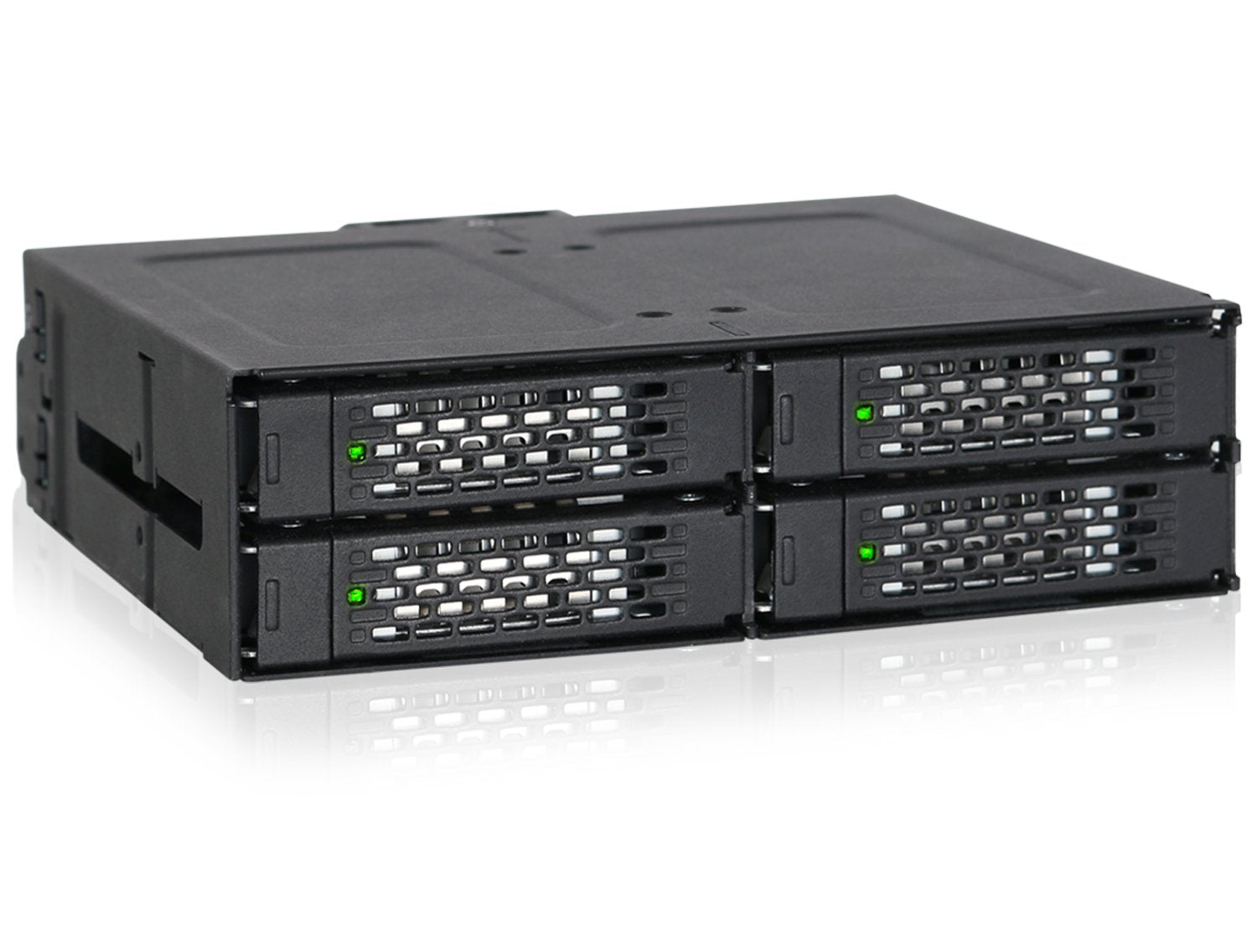 ICY DOCK 4 Bay 2.5 SAS/SATA HDD/SSD Metal Mobile Rack Enclosure for 5.25" Bay (with Fan Control) | ToughArmor MB607SP-B
