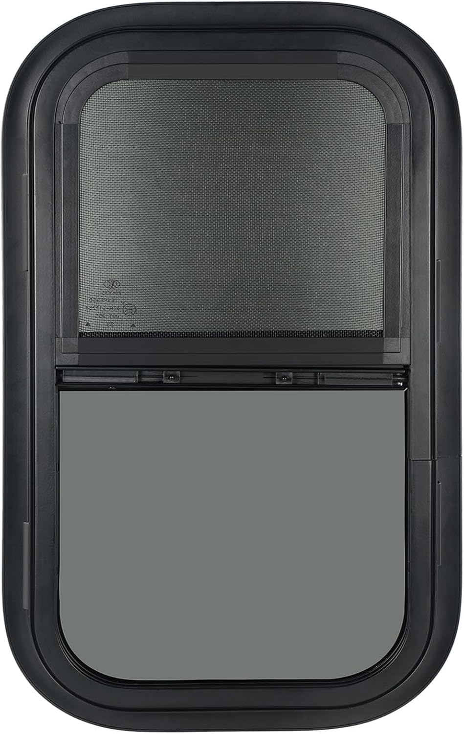 OUTPRIZE 2 Pack Vertical RV Window, 15" W x 22" H Tinted Sliding RV Window with Net Screen and Trim Ring, Fit for 1" or 1-1/2" Thickness Wall, DOT Approved
