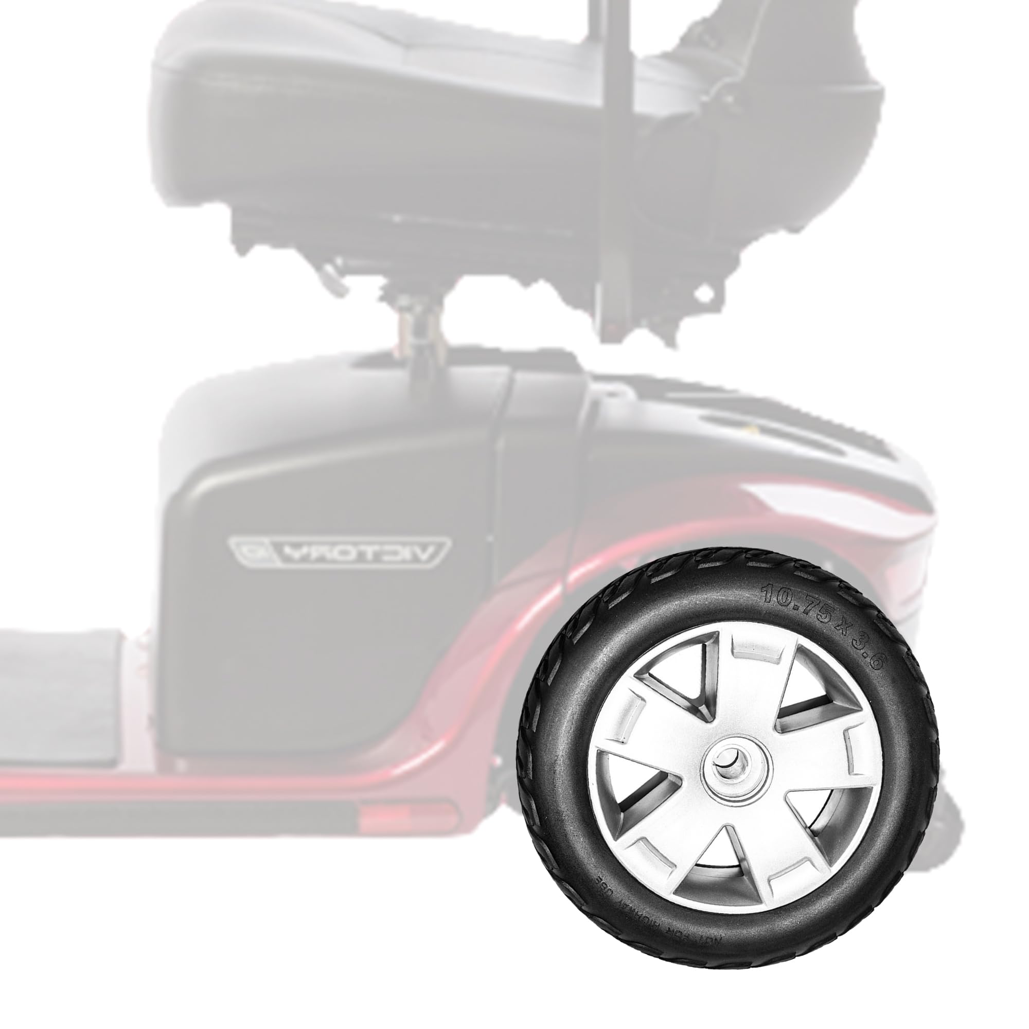 New Solutions - Non-Marking Solid Replacement Scooter Tires, Compatible with 3 or 4-Wheel Pride Victory Scooters, Front-Wheel Electric Scooter Tires, 1 Pair of Black Tires